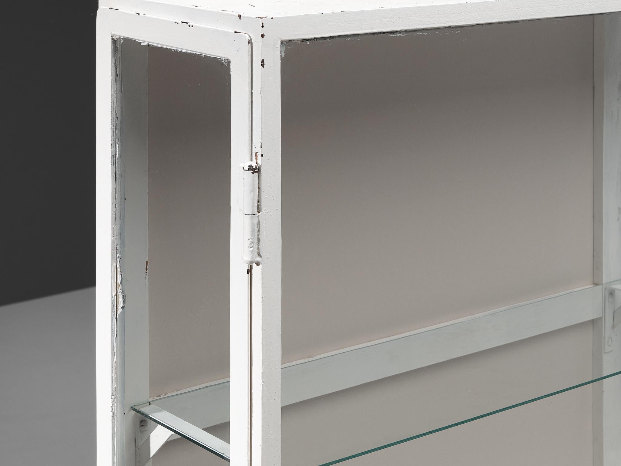 Mid-20th Century Mid-Century Apothecary Cabinet in White Lacquered Metal