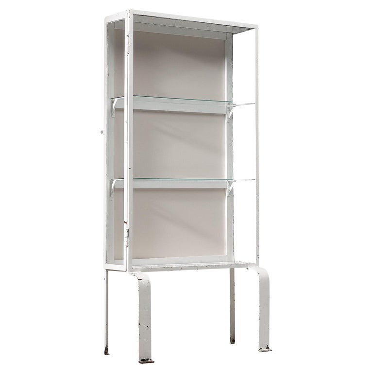 MidCentury Apothecary in White Lacquered Metal For Sale at 1stDibs