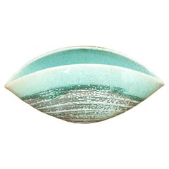 Mid-Century Aqua Ceramic Vessel