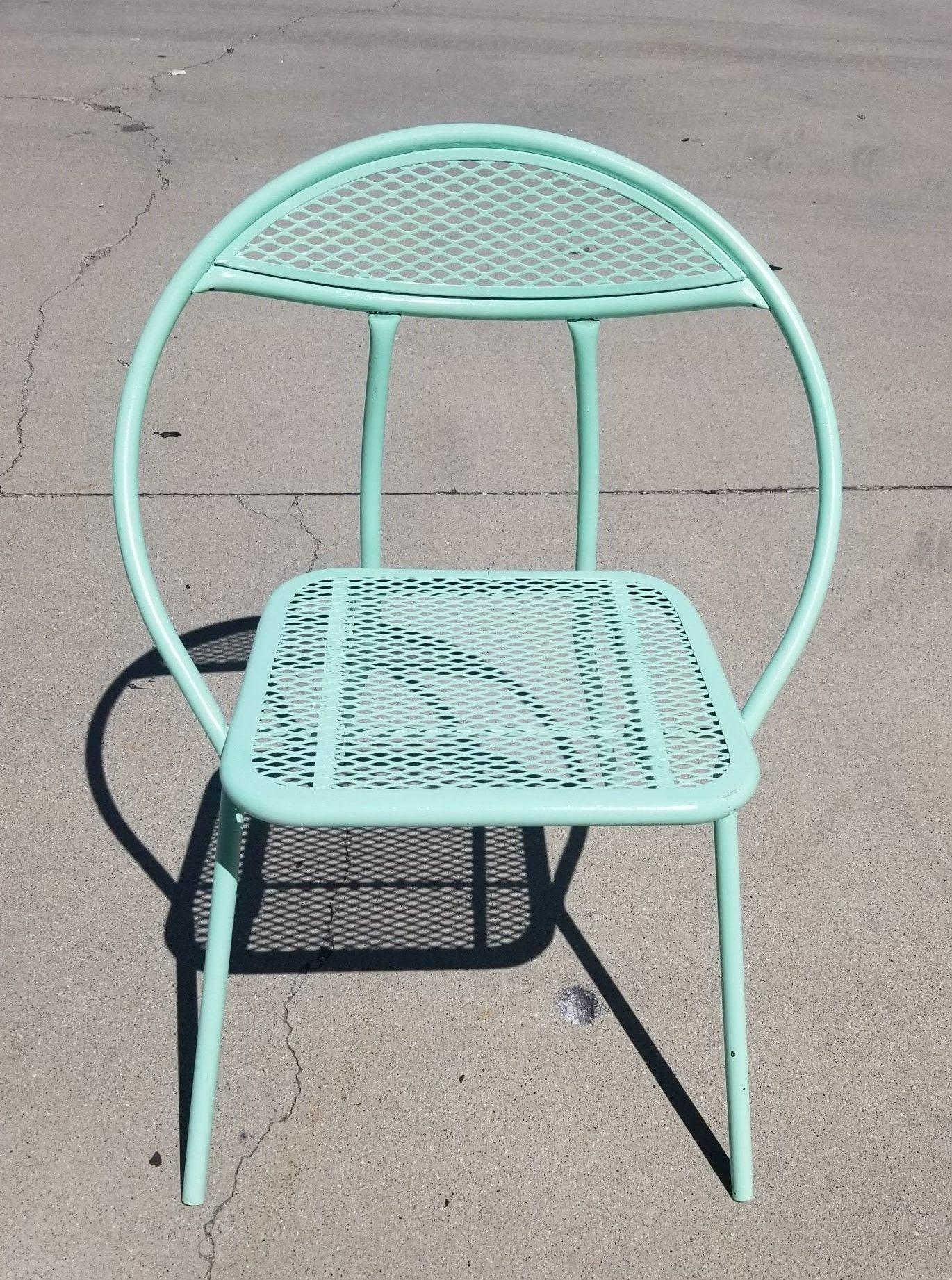 Acier Table et chaises de salle à manger de patio pliantes du milieu du siècle en vente