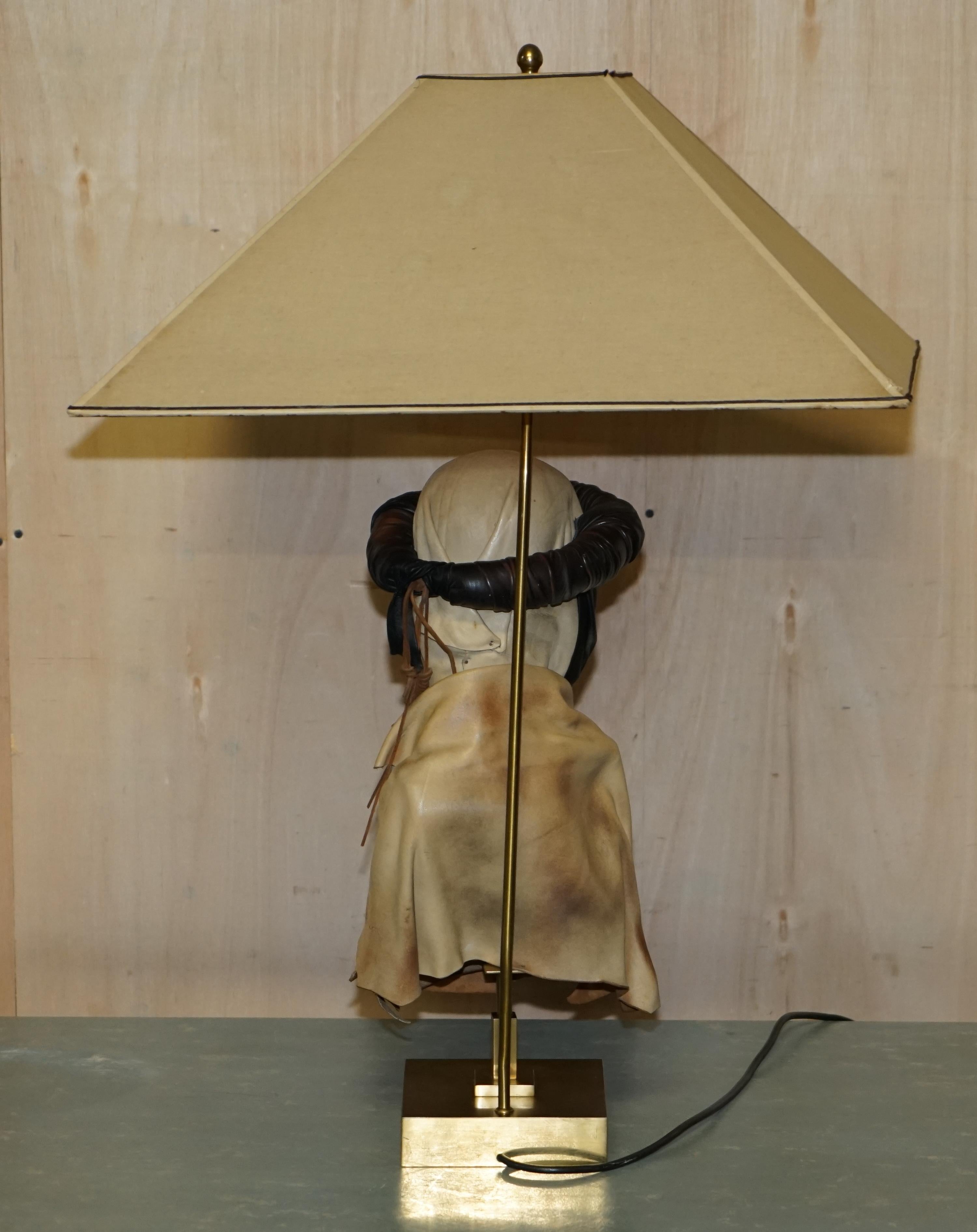 Midcentury Arabian Face Lamp Signed Pourbaix circa 1960s Must See Pictures For Sale 8