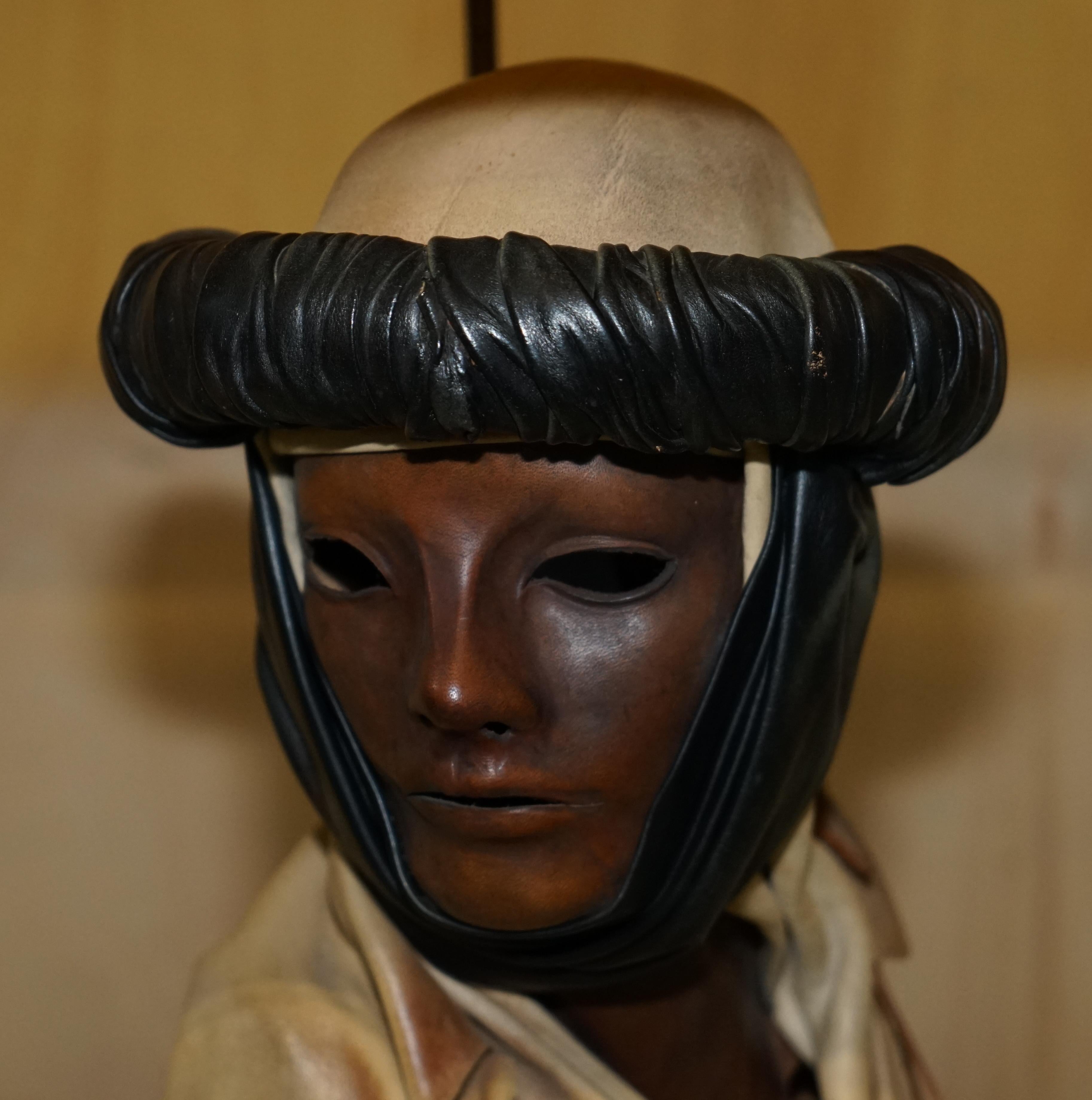Midcentury Arabian Face Lamp Signed Pourbaix circa 1960s Must See Pictures For Sale 1