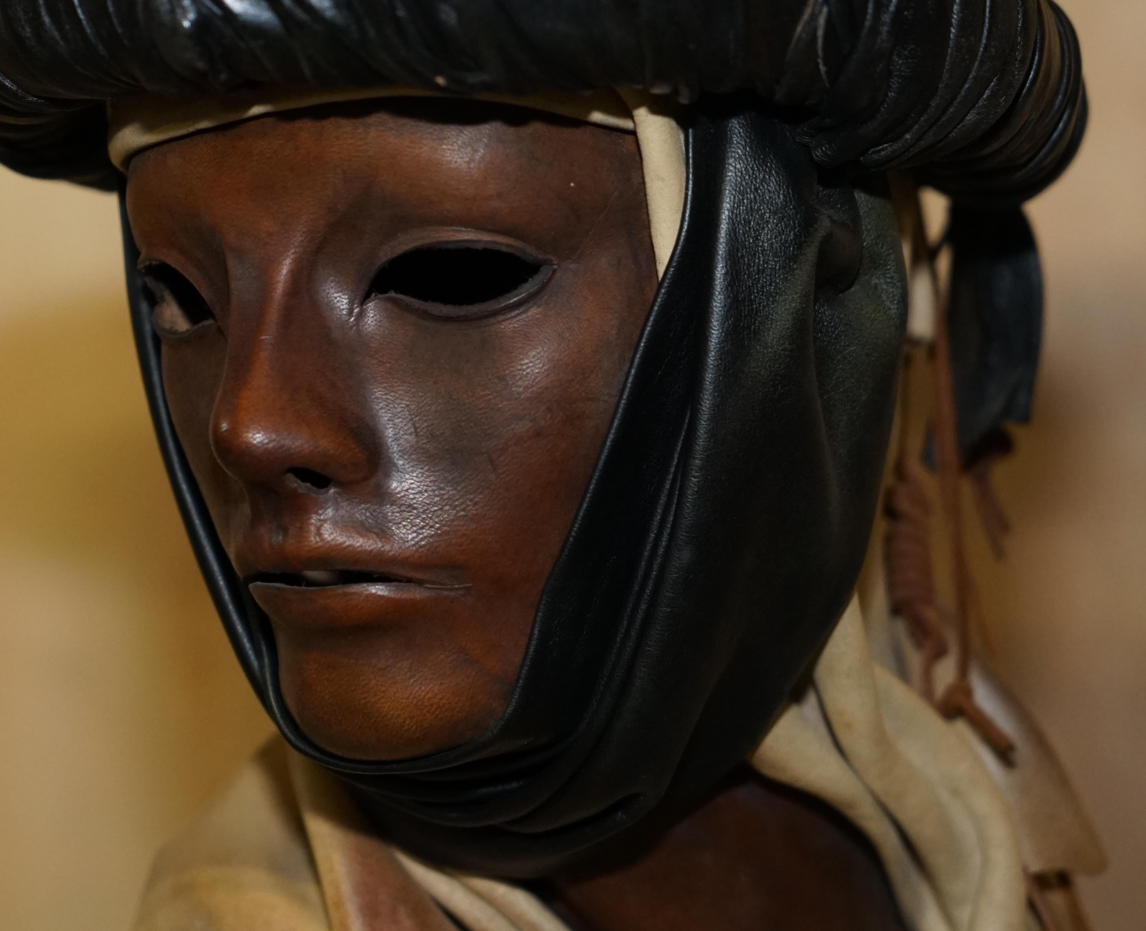 Midcentury Arabian Face Lamp Signed Pourbaix circa 1960s Must See Pictures For Sale 2