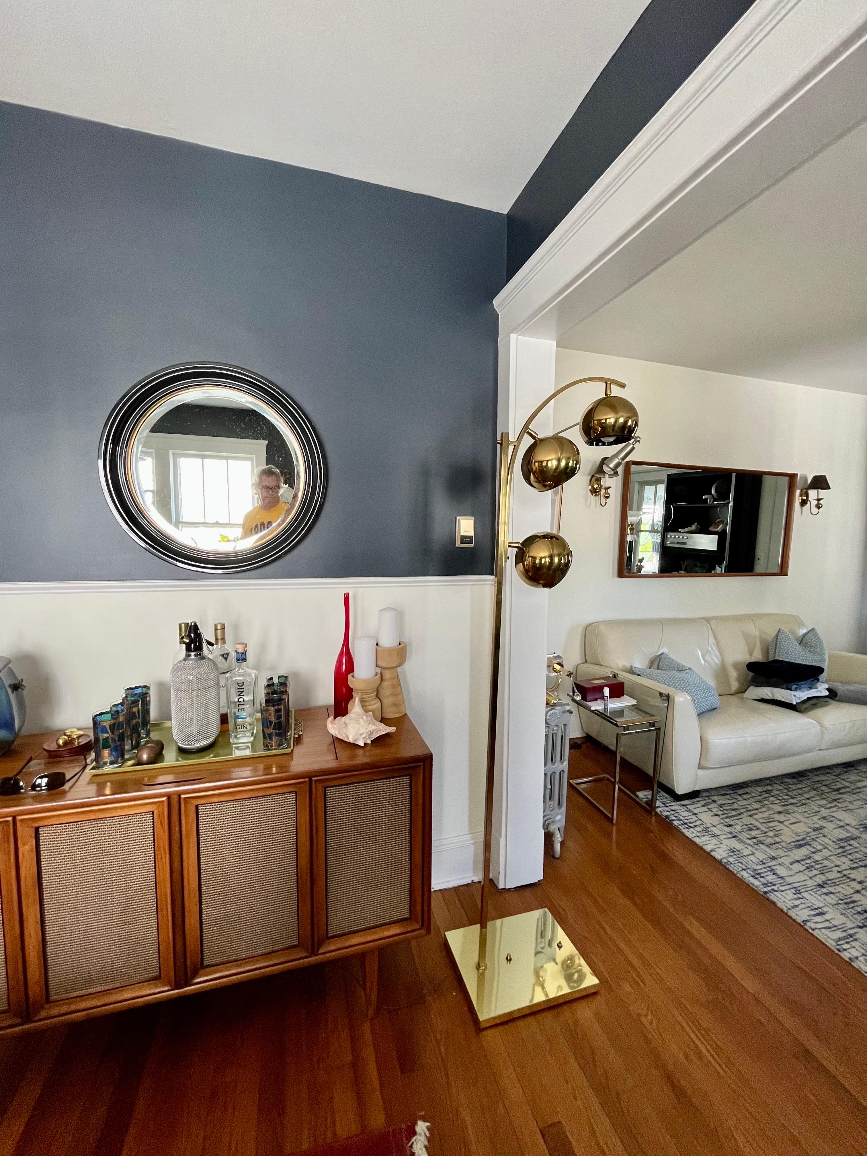 Brass Mid Century Arc Floor Lamp
