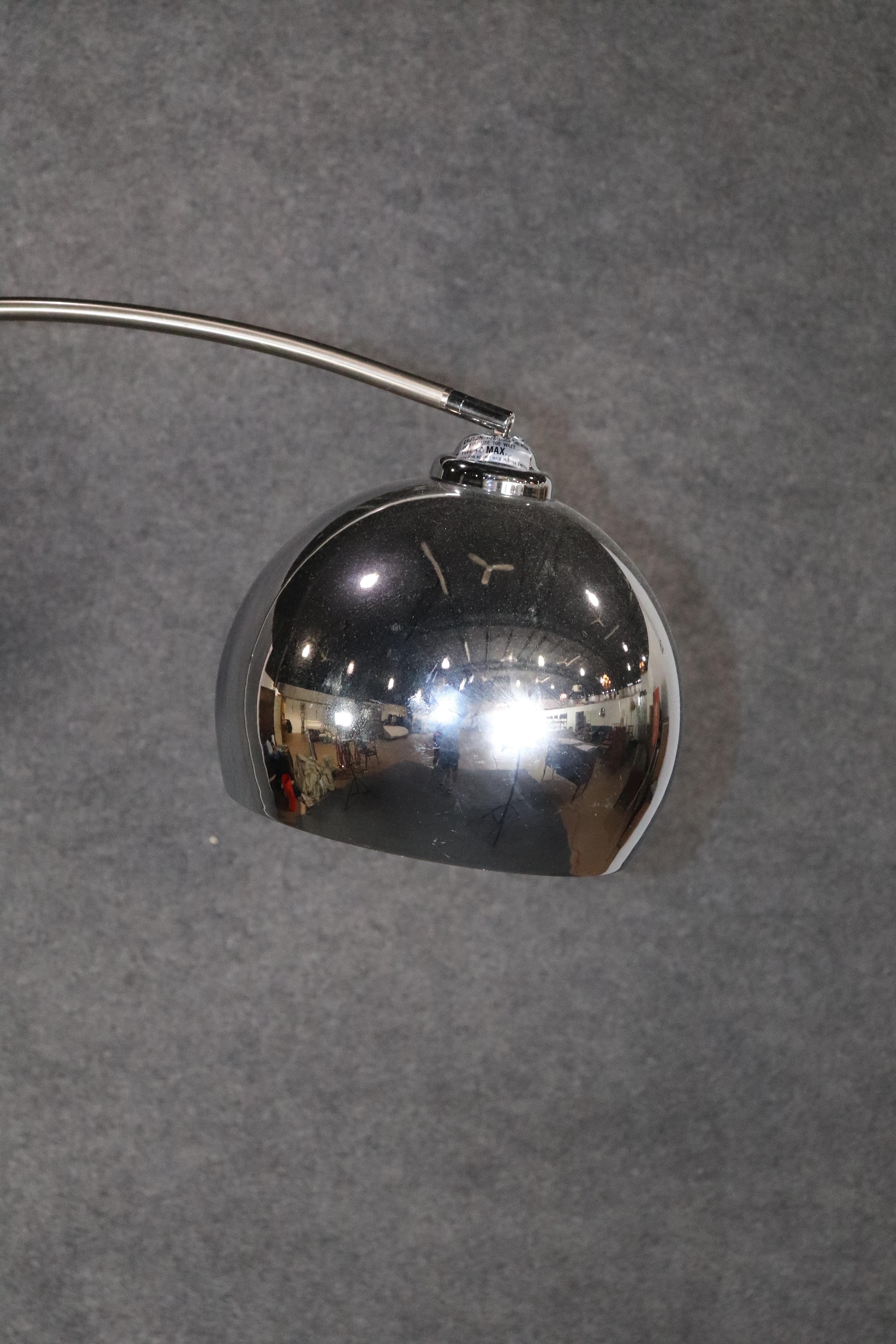 Chrome Midcentury Arc Lamp For Sale