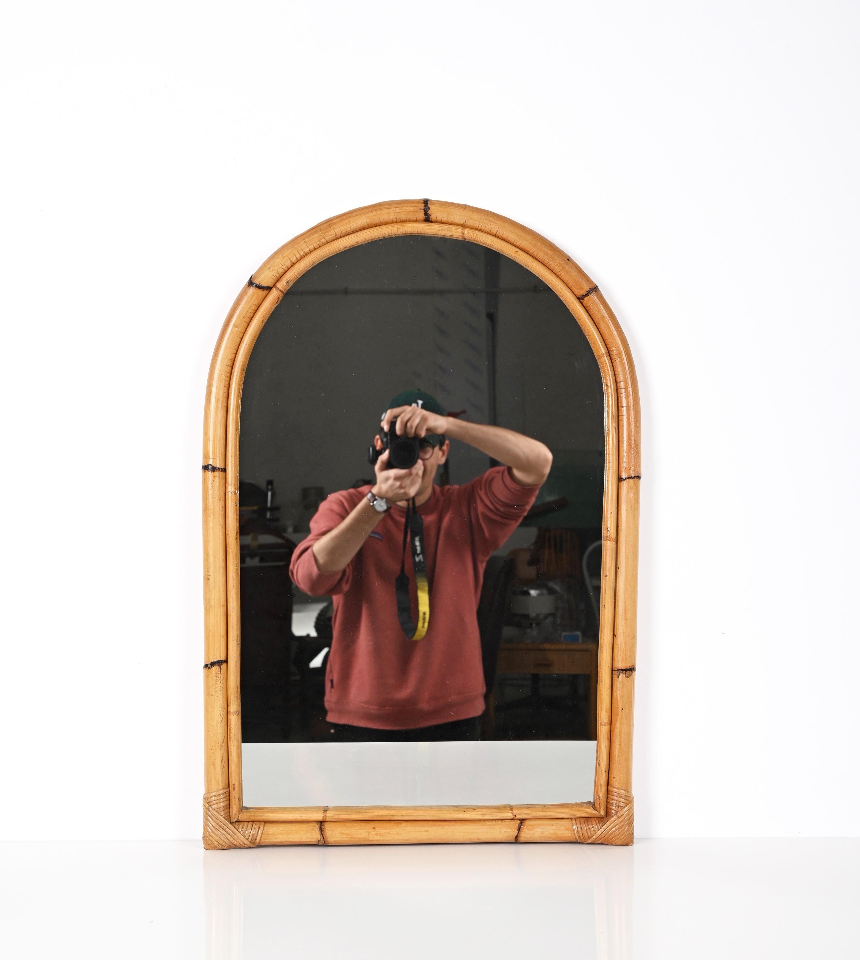 rattan arch mirror