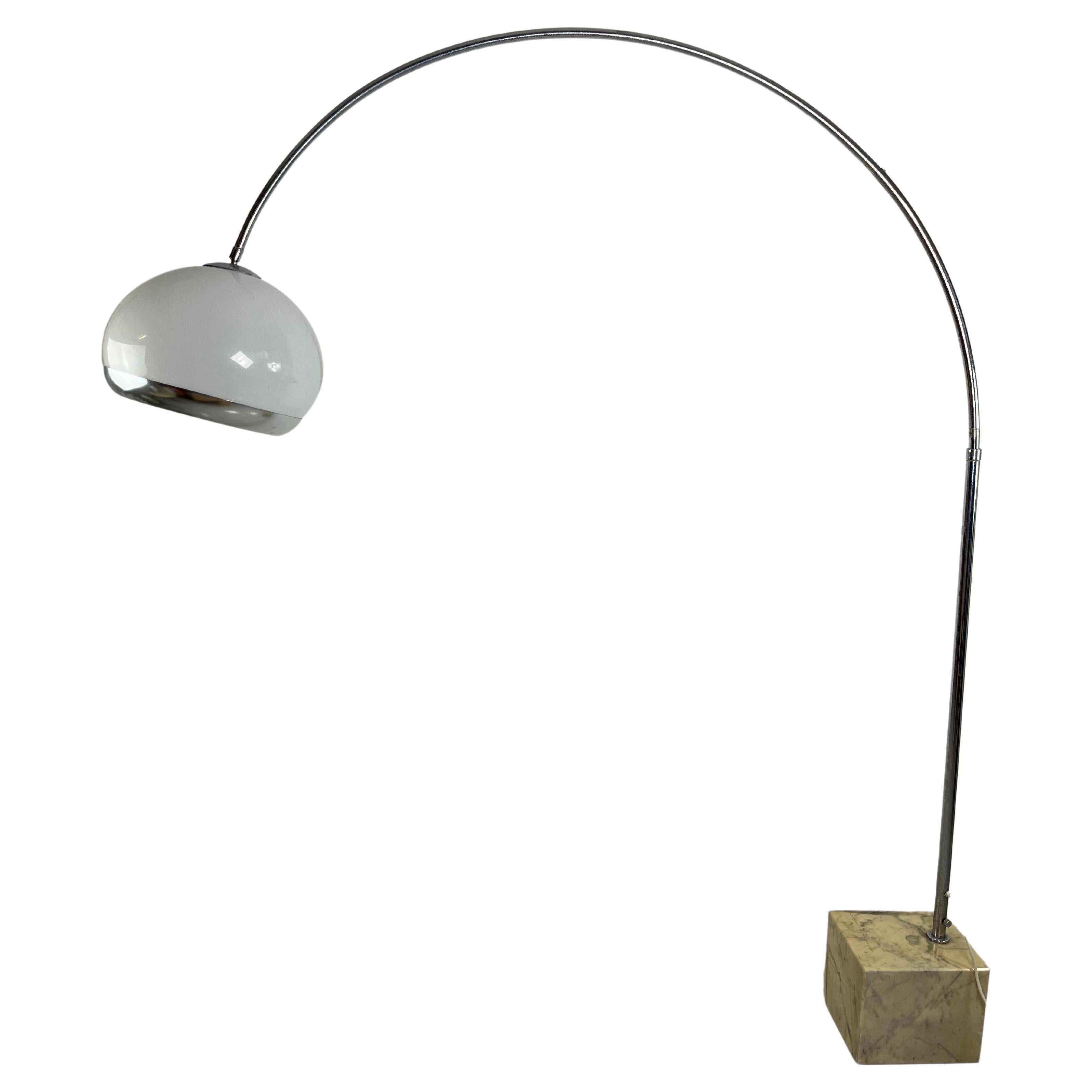 Mid-Century Arched Floor Lamp By Harvey Guzzini 1970s For Sale