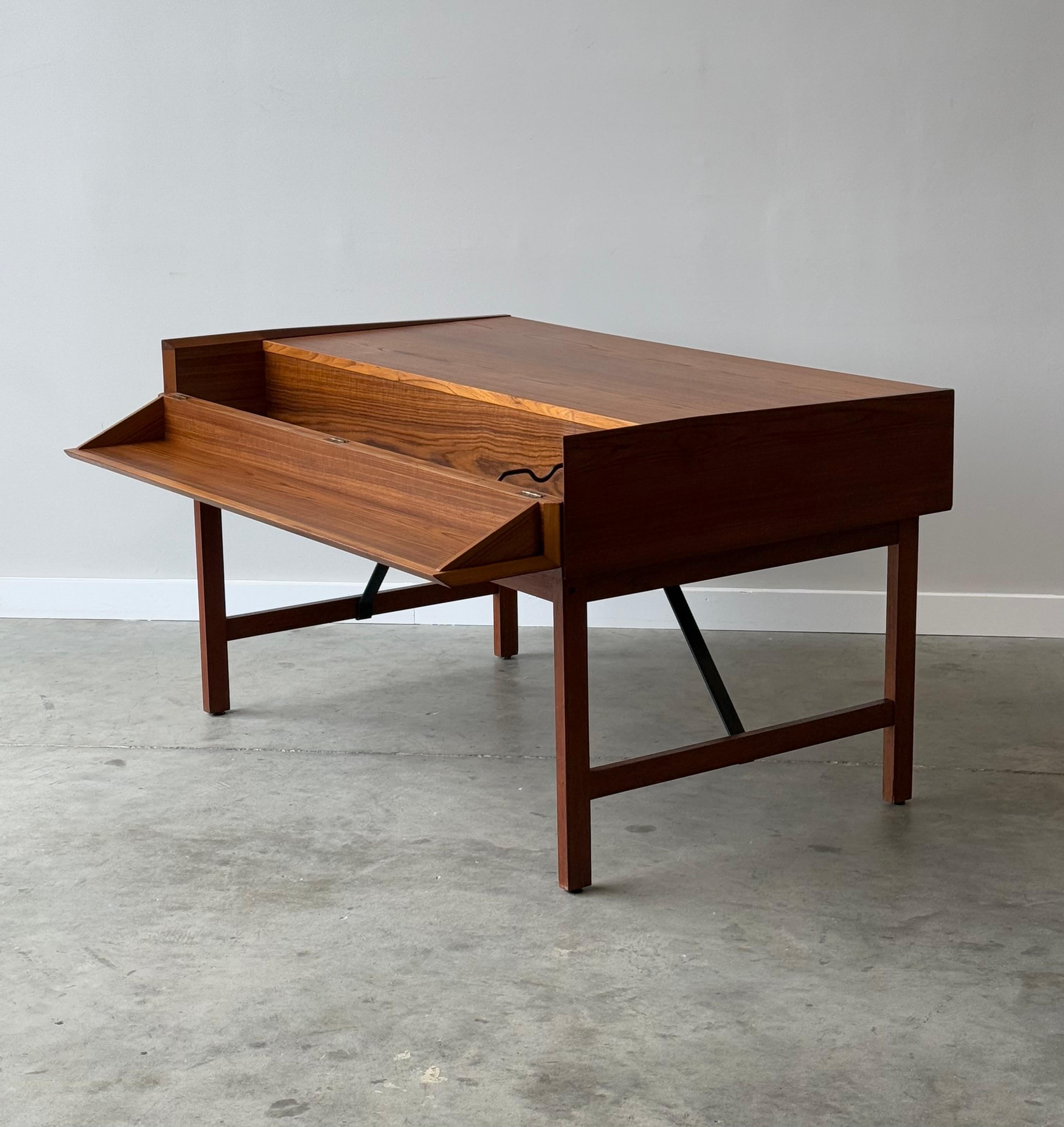Teak Mid-Century Architectural Firm Executive Desk Designed by Svend Aage Madsen For Sale