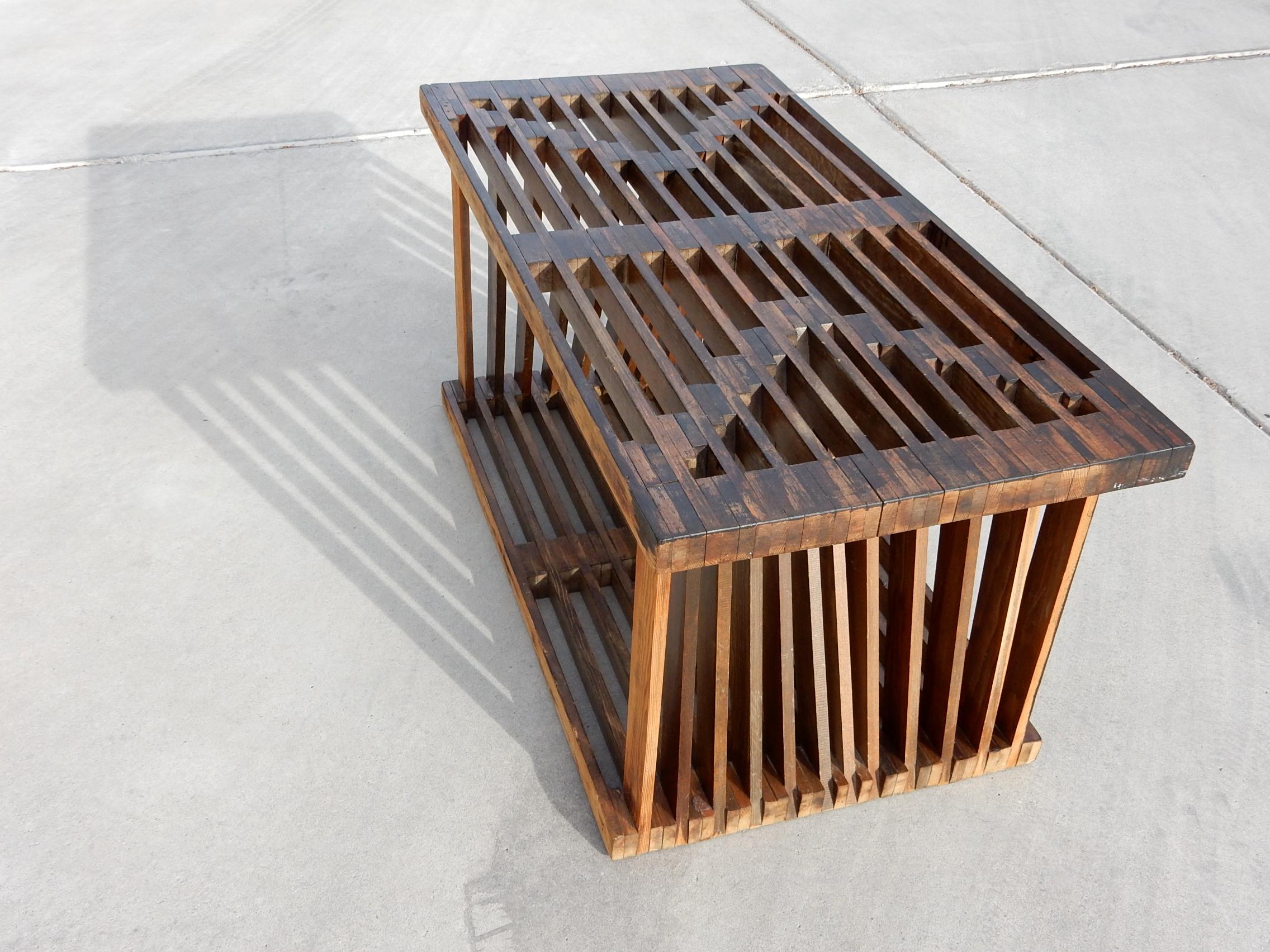 20th Century Midcentury Architectural Slat Coffee Table or Bench