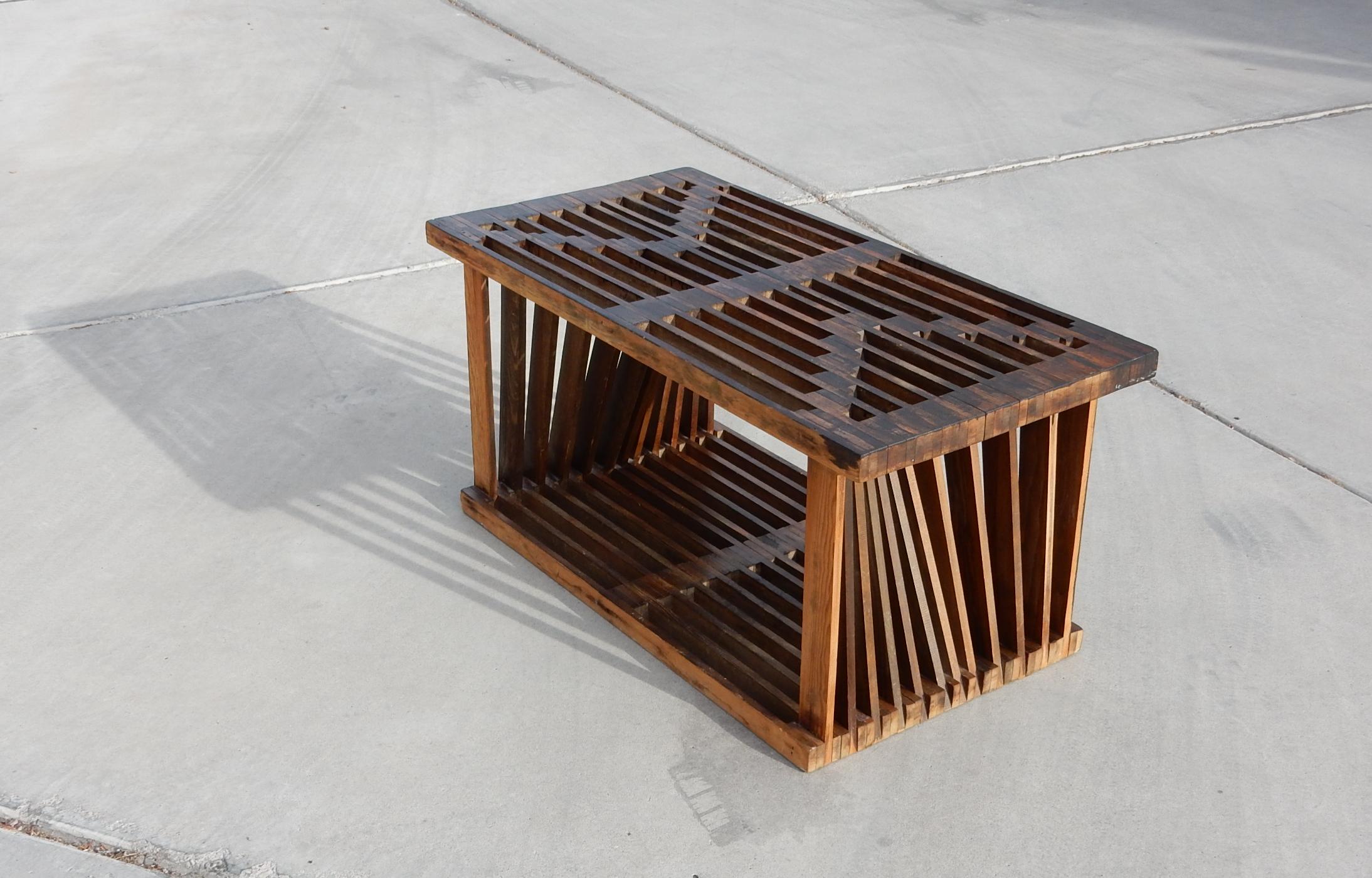 Midcentury Architectural Slat Coffee Table or Bench 3