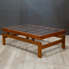 Mid-century Architectural Walnut and Glass Coffee Table c.1960
