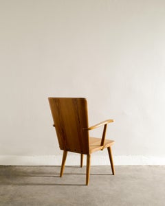 Mid Century Arm Chair in Pine by Göran Malmvall Produced by Svensk Fur, 1940s
