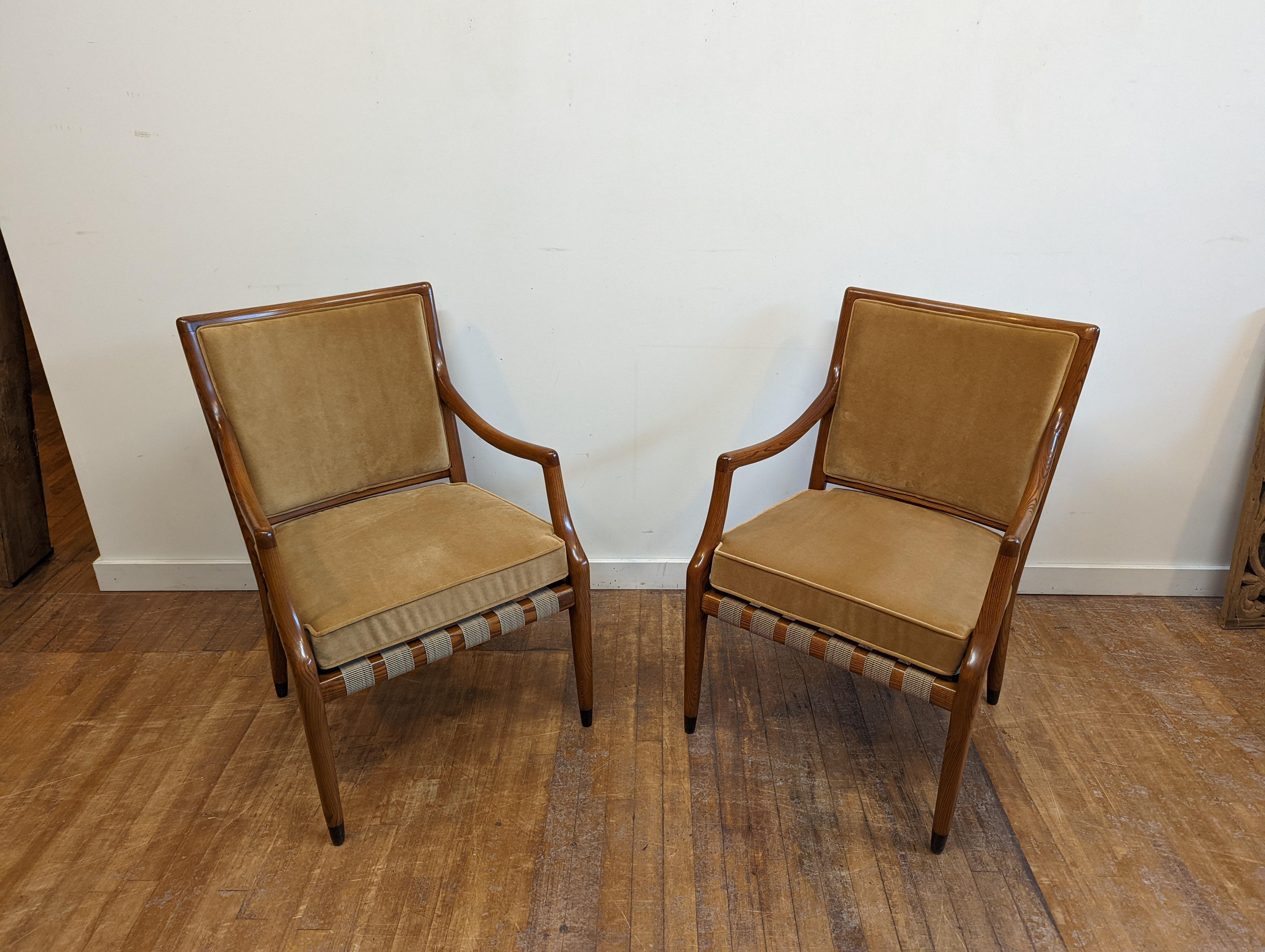 Pair of mid century arm chairs by Jack Van Der Molen for Jamestown Lounge Co. A pair of Grand Haven Chairs by Jack Van Der Molen. Noted as the famous Grand Haven Chair, winner of the coveted House Beautiful Classic Award given for exceptional value