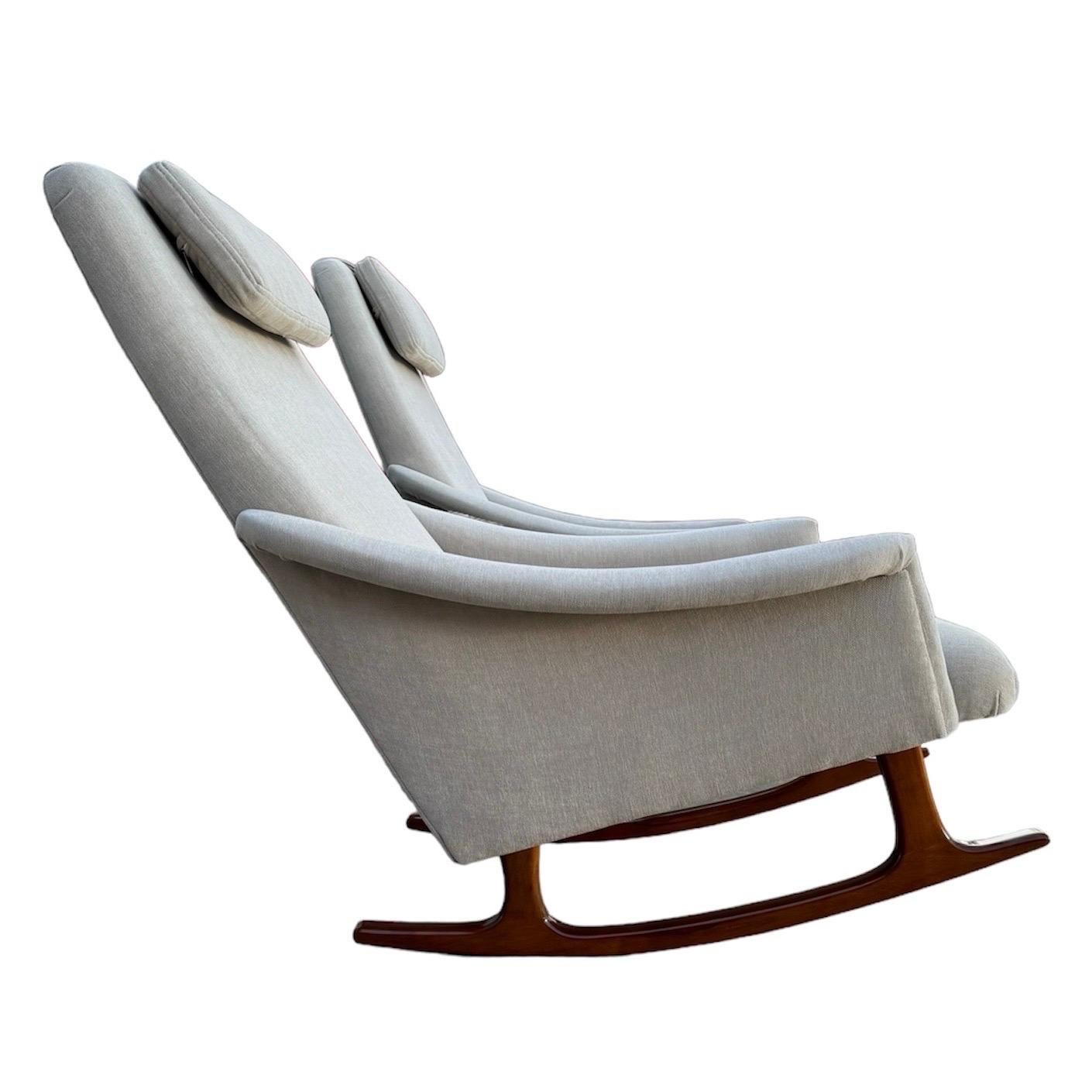 Upholstery Mid Century Arm Rocking Chair For Sale