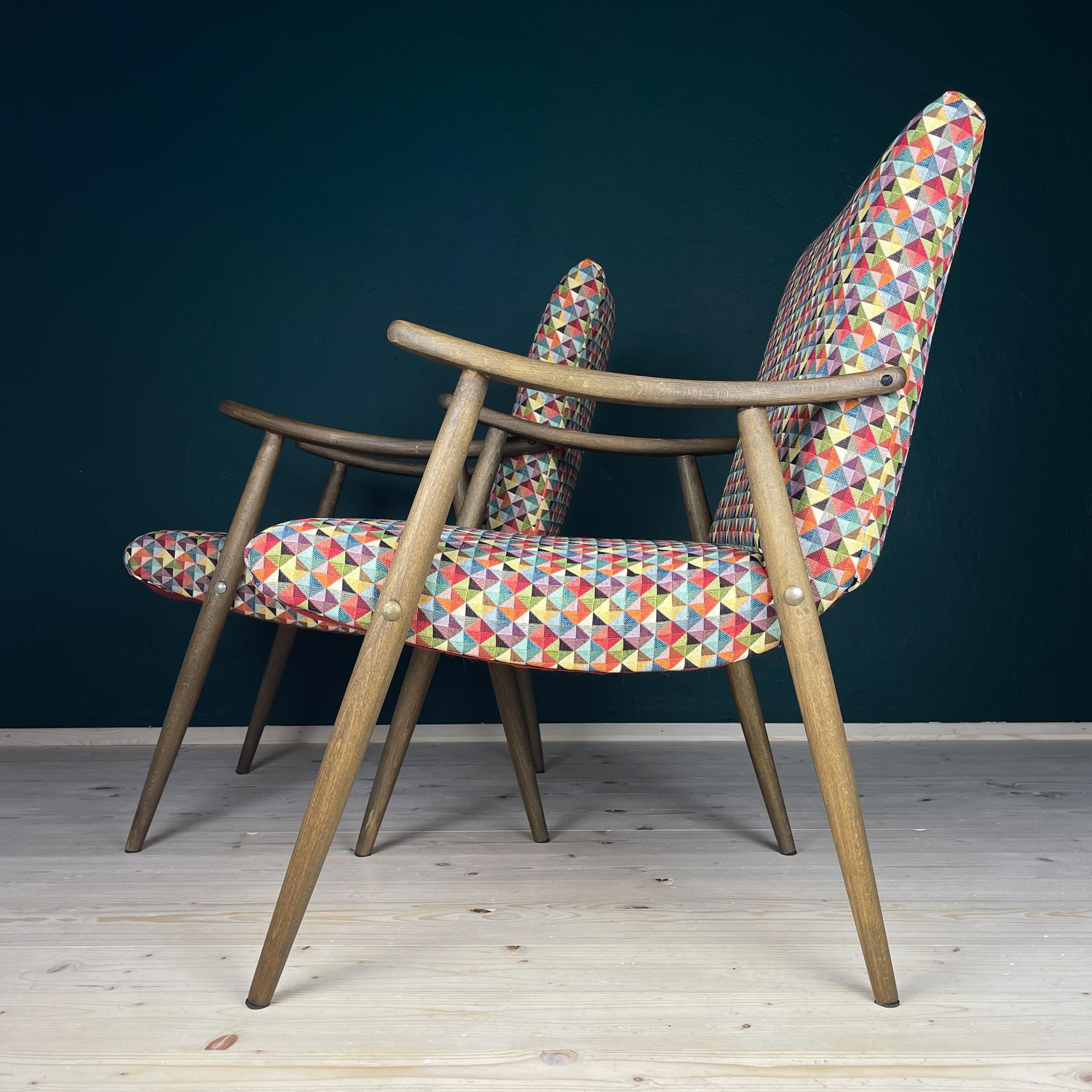 Mid-century armchair Bobi by Meblo, Yugoslavia 1960s, Set of 2 For Sale 5