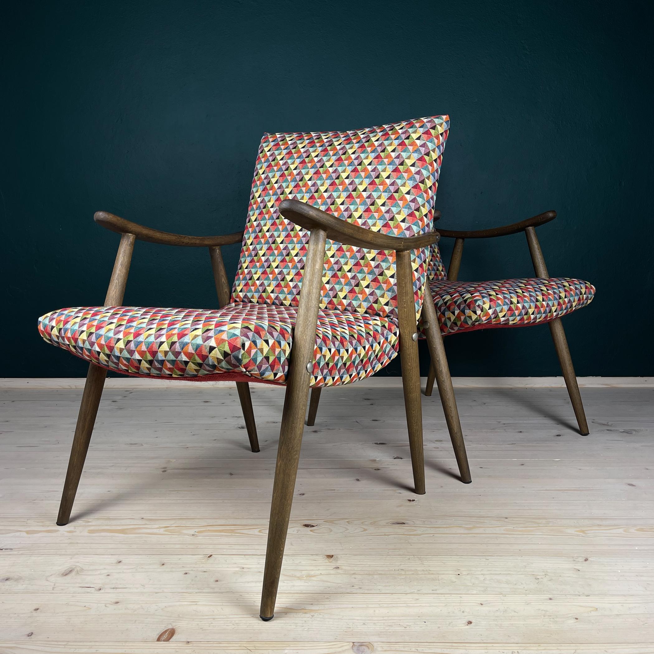 Mid-century armchair Bobi by Meblo, Yugoslavia 1960s, Set of 2 For Sale 6