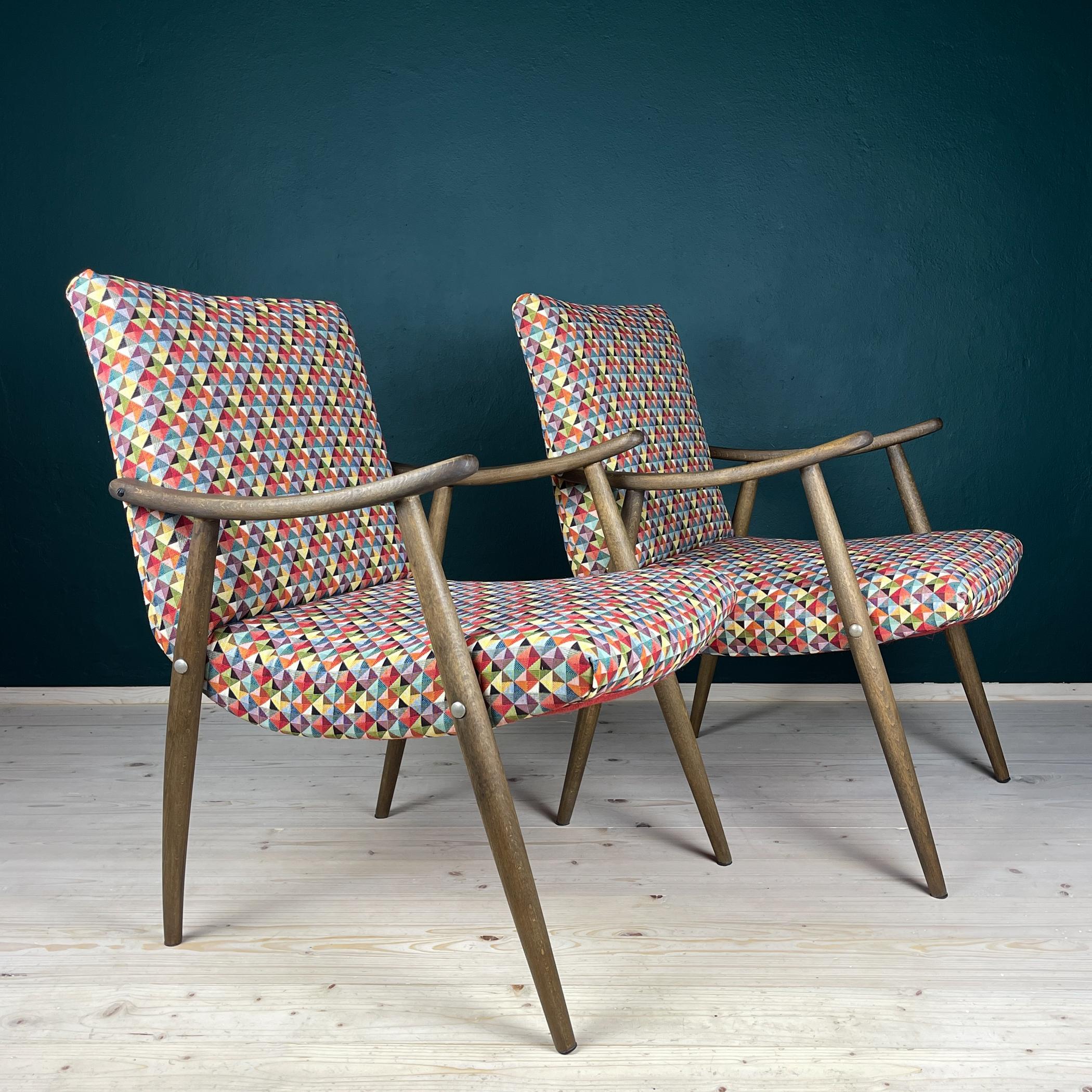 Mid-century armchair Bobi by Meblo, Yugoslavia 1960s, Set of 2 For Sale 10