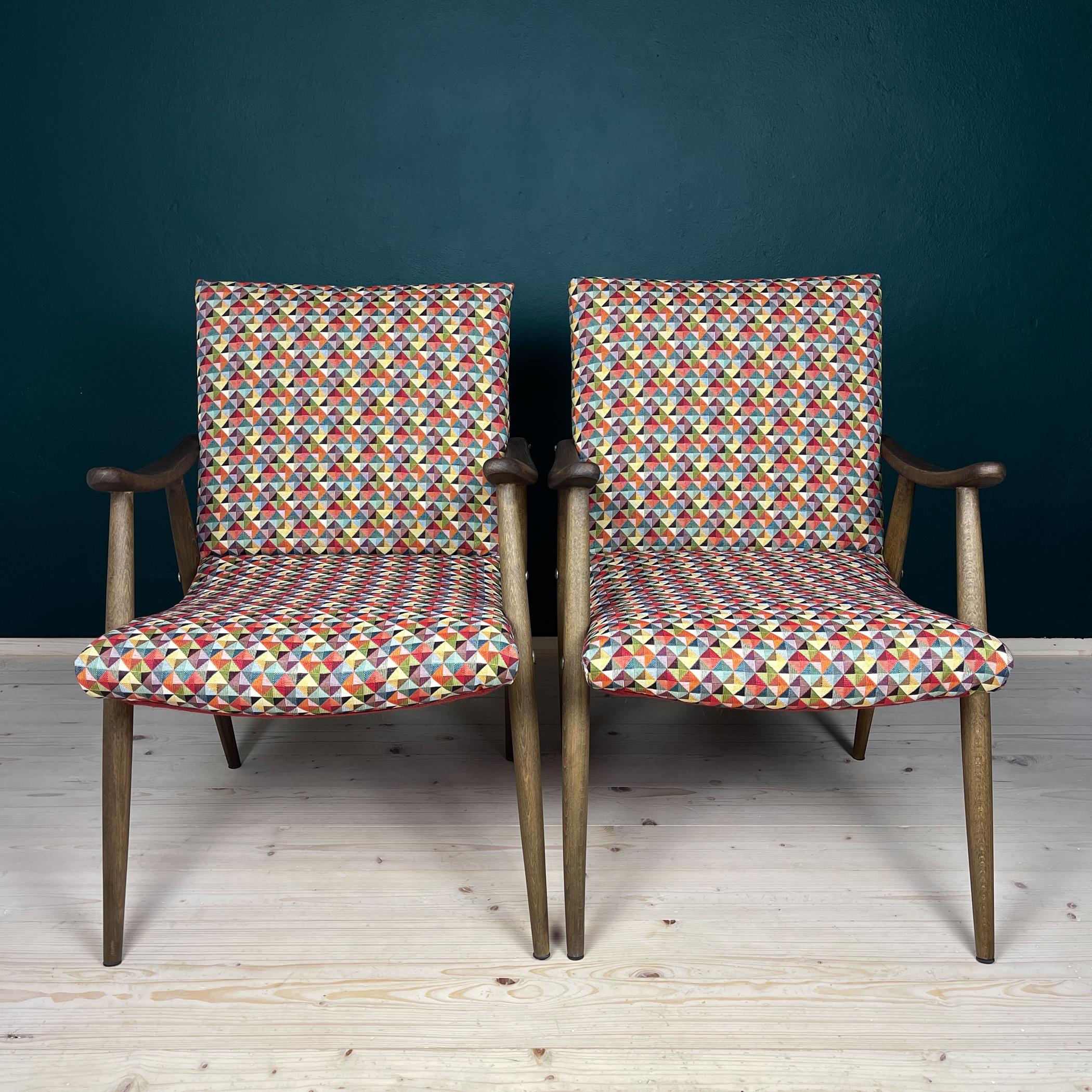 Italian Mid-century armchair Bobi by Meblo, Yugoslavia 1960s, Set of 2 For Sale