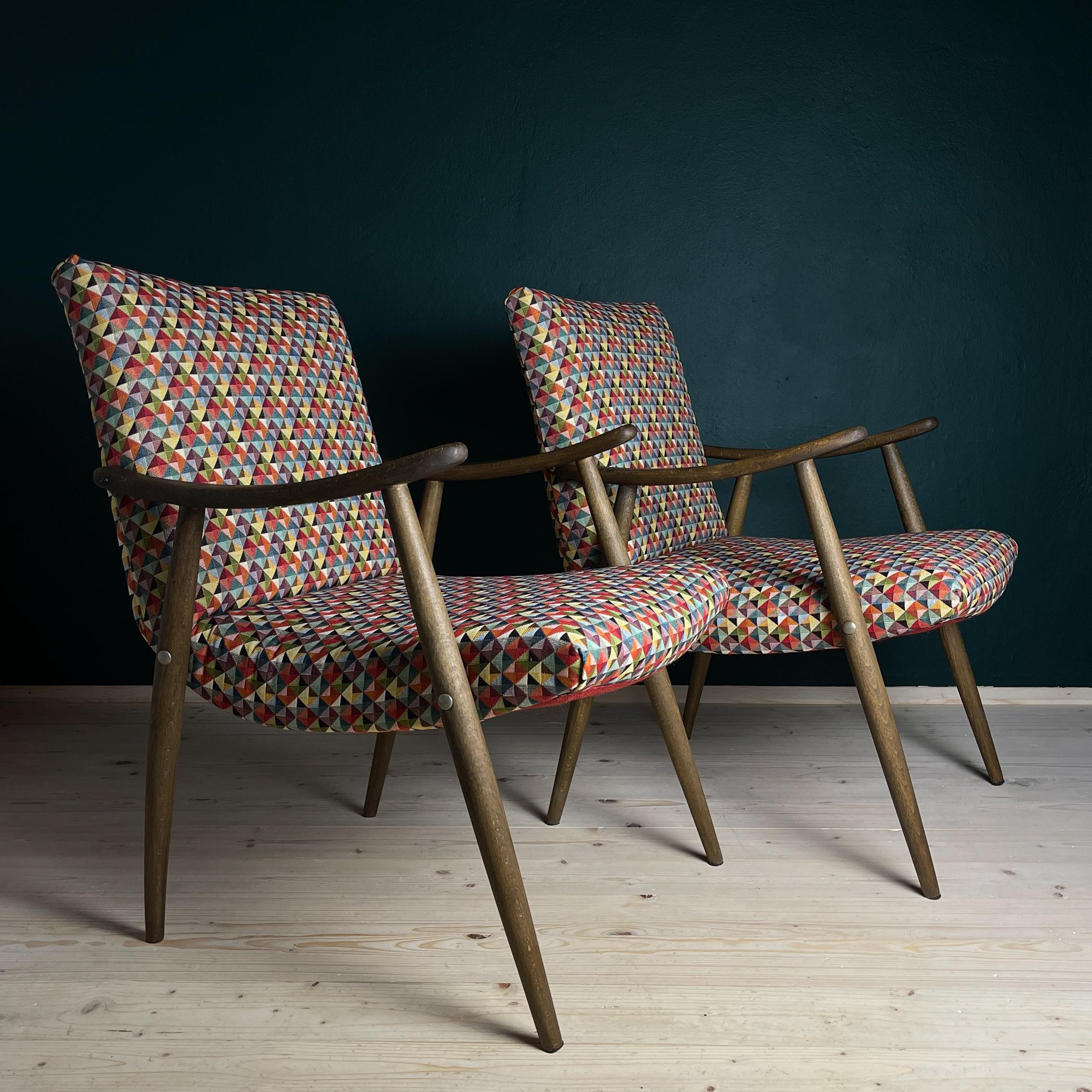 Mid-century armchair Bobi by Meblo, Yugoslavia 1960s, Set of 2 For Sale 2