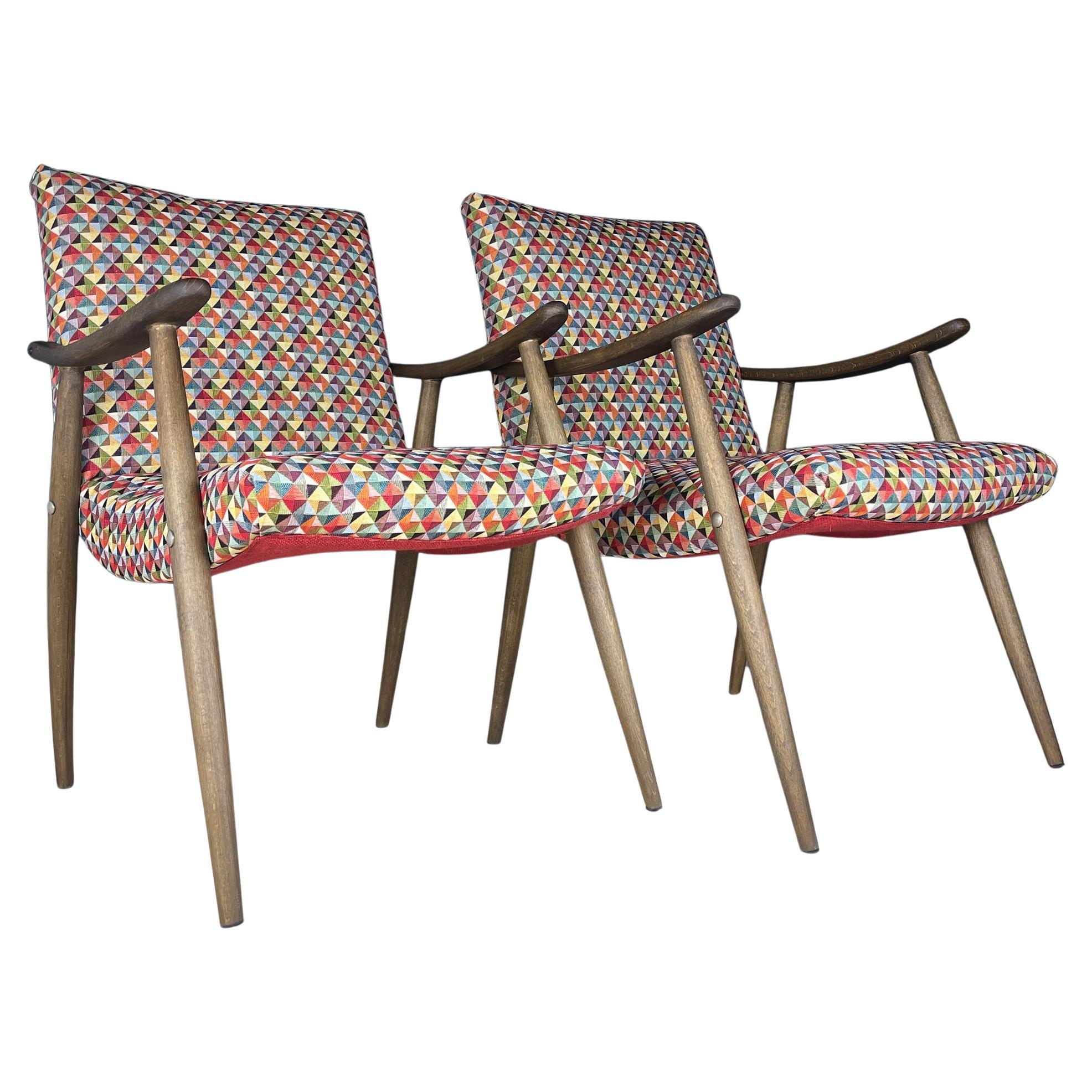 Mid-century armchair Bobi by Meblo, Yugoslavia 1960s, Set of 2 For Sale