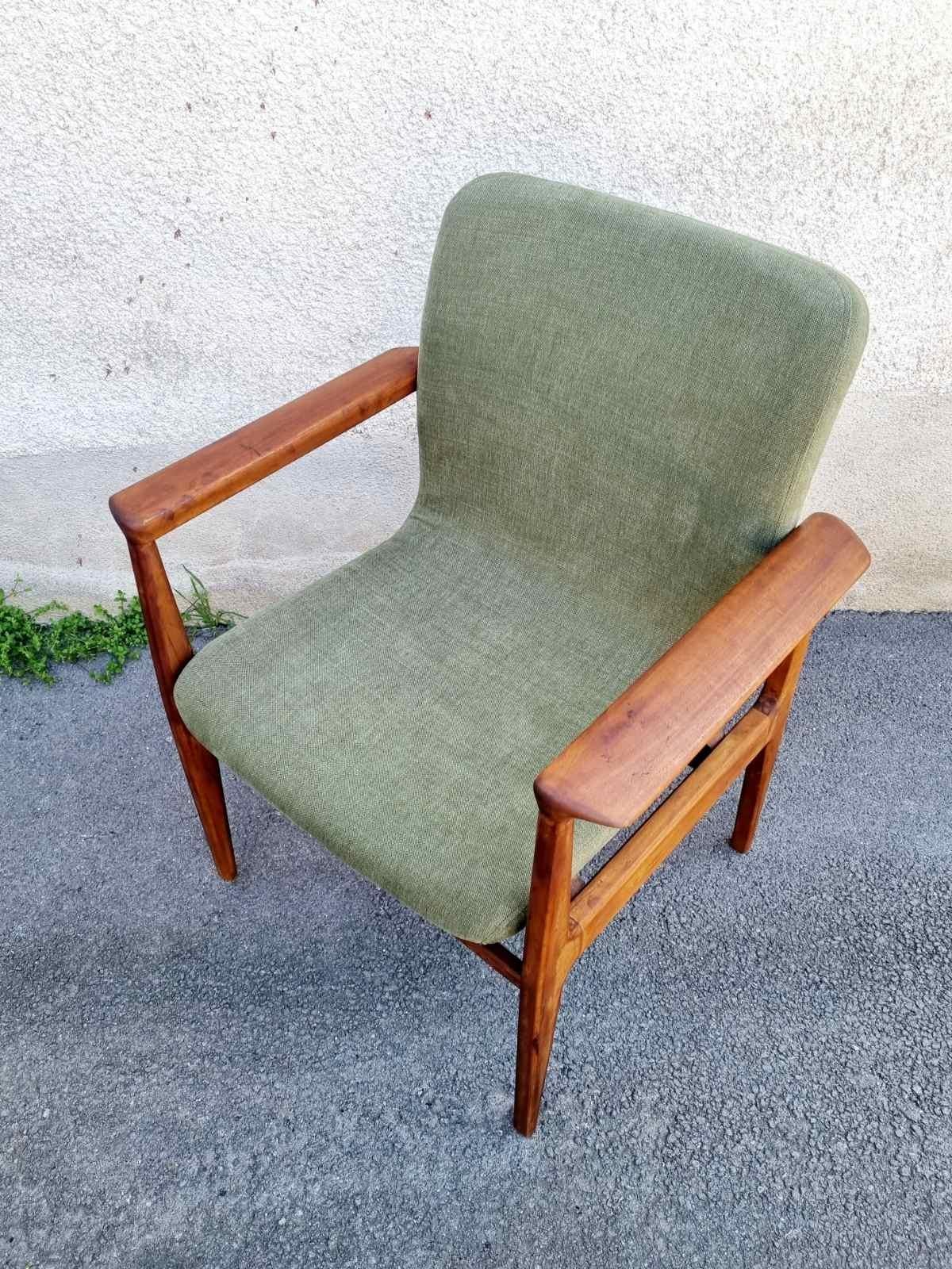 Mid Century Sessel von Anonima Castelli, Italien 60er Jahre (Stoff) im Angebot