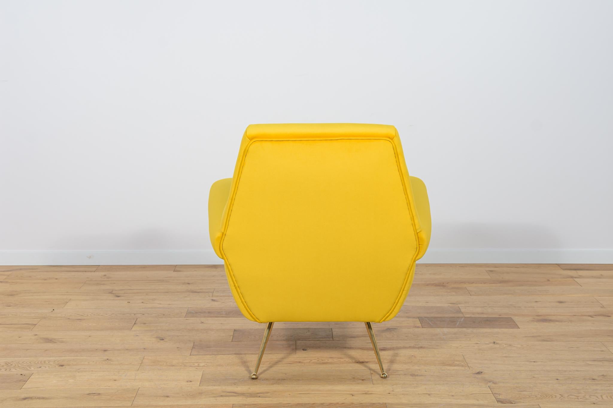 Metal Mid-Century Armchair by Gigi Radice for Minotti, Italy, 1960s For Sale