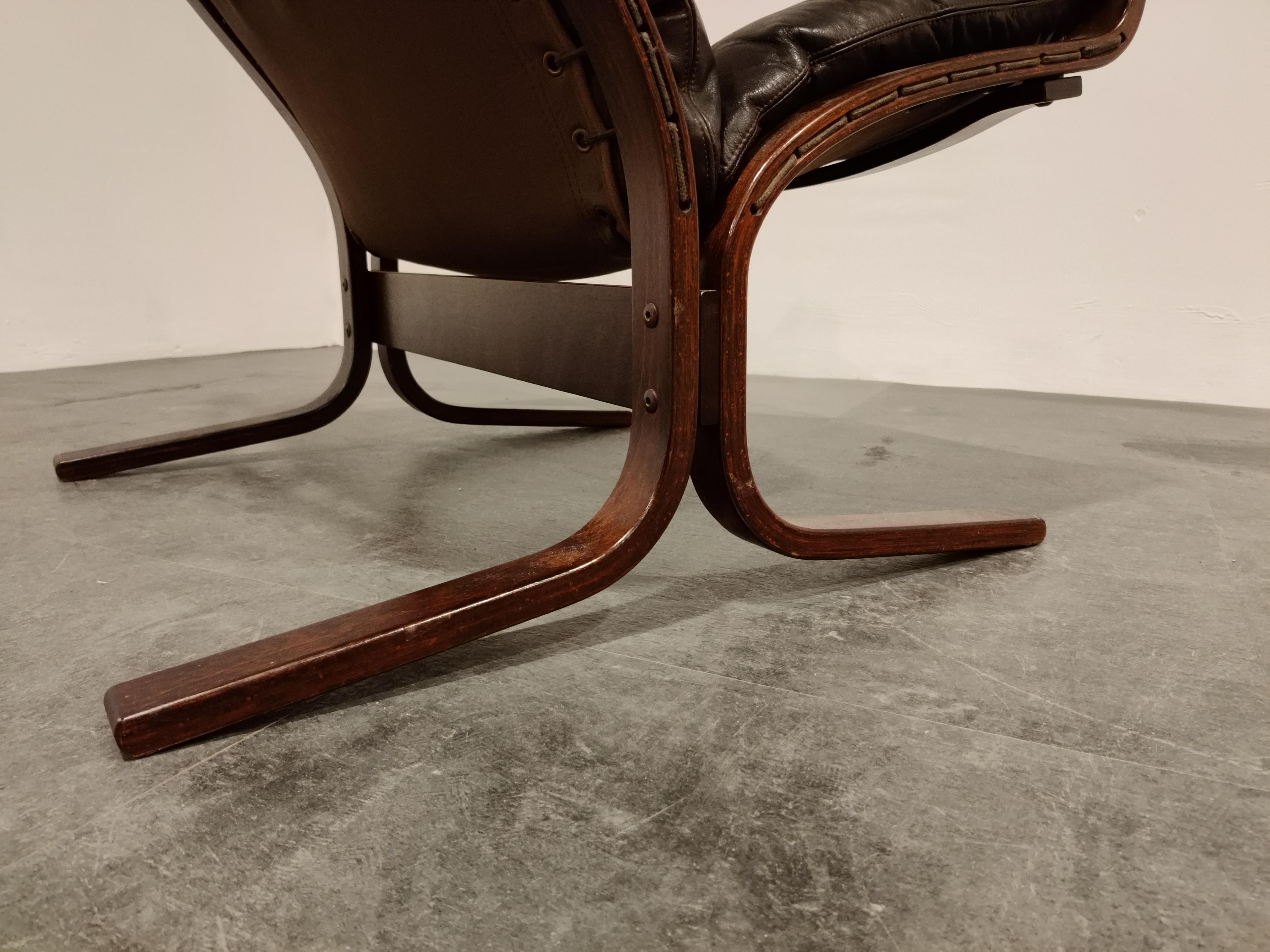 Leather Midcentury Armchair by Ingmar Relling for Westnofa, 1970s