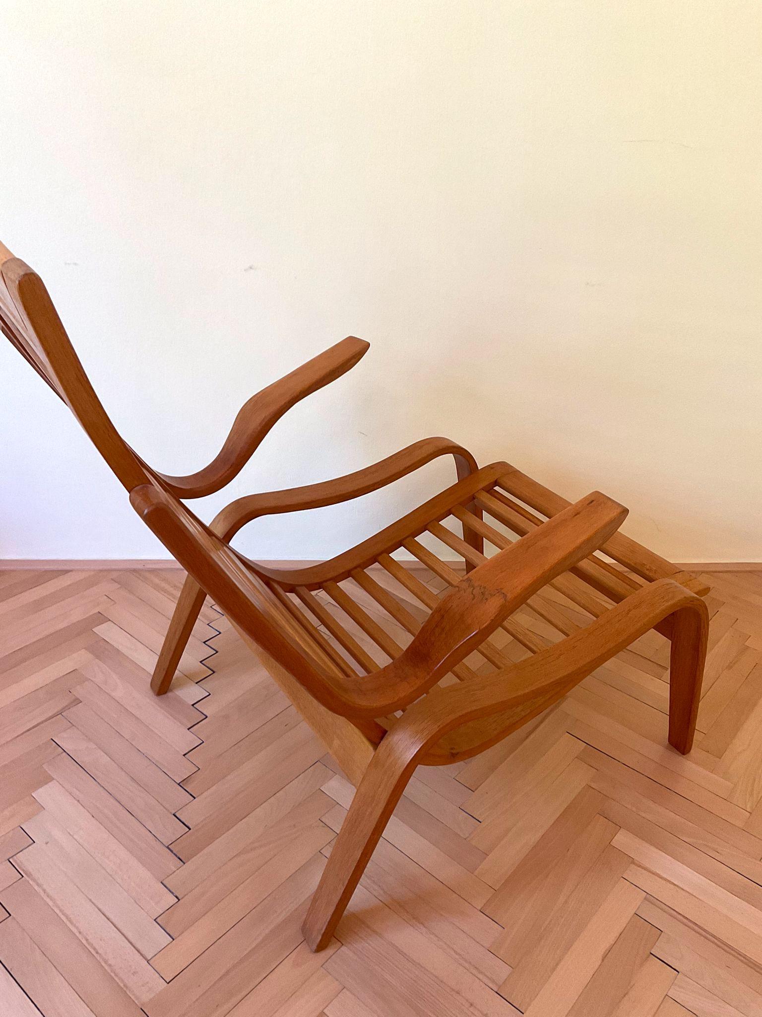 Mid-Century Modern Mid - Century  Armchair by Jan Vanek for UP Zavody 1950s For Sale