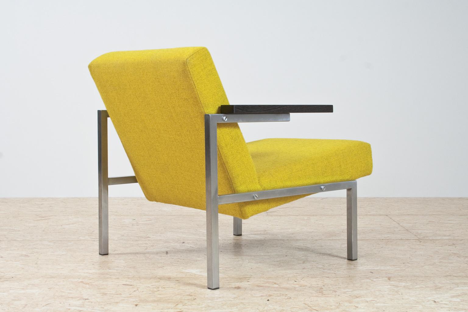 Mid-Century Modern Midcentury Armchair by Martin Visser Chrome, Wenge and Yellow, 1960s