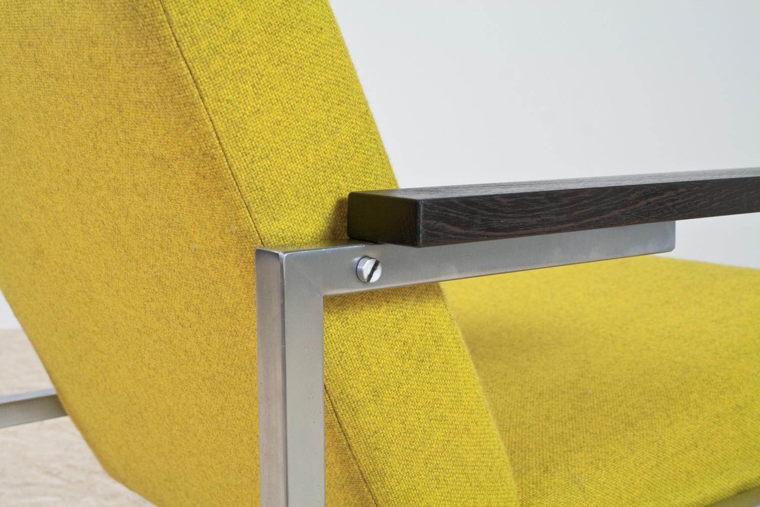 Dutch Midcentury Armchair by Martin Visser Chrome, Wenge and Yellow, 1960s