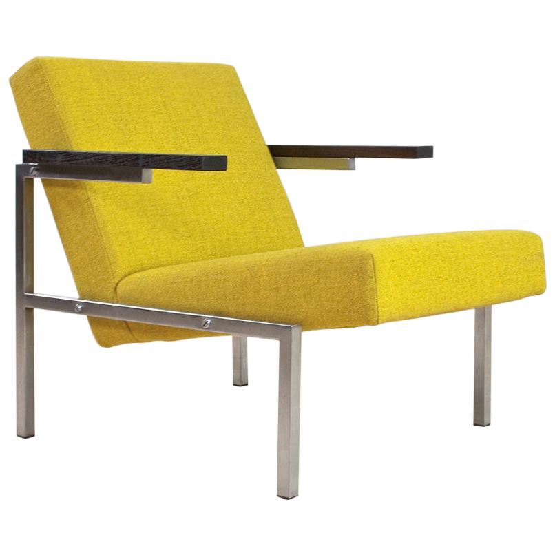 Midcentury Armchair by Martin Visser Chrome, Wenge and Yellow, 1960s