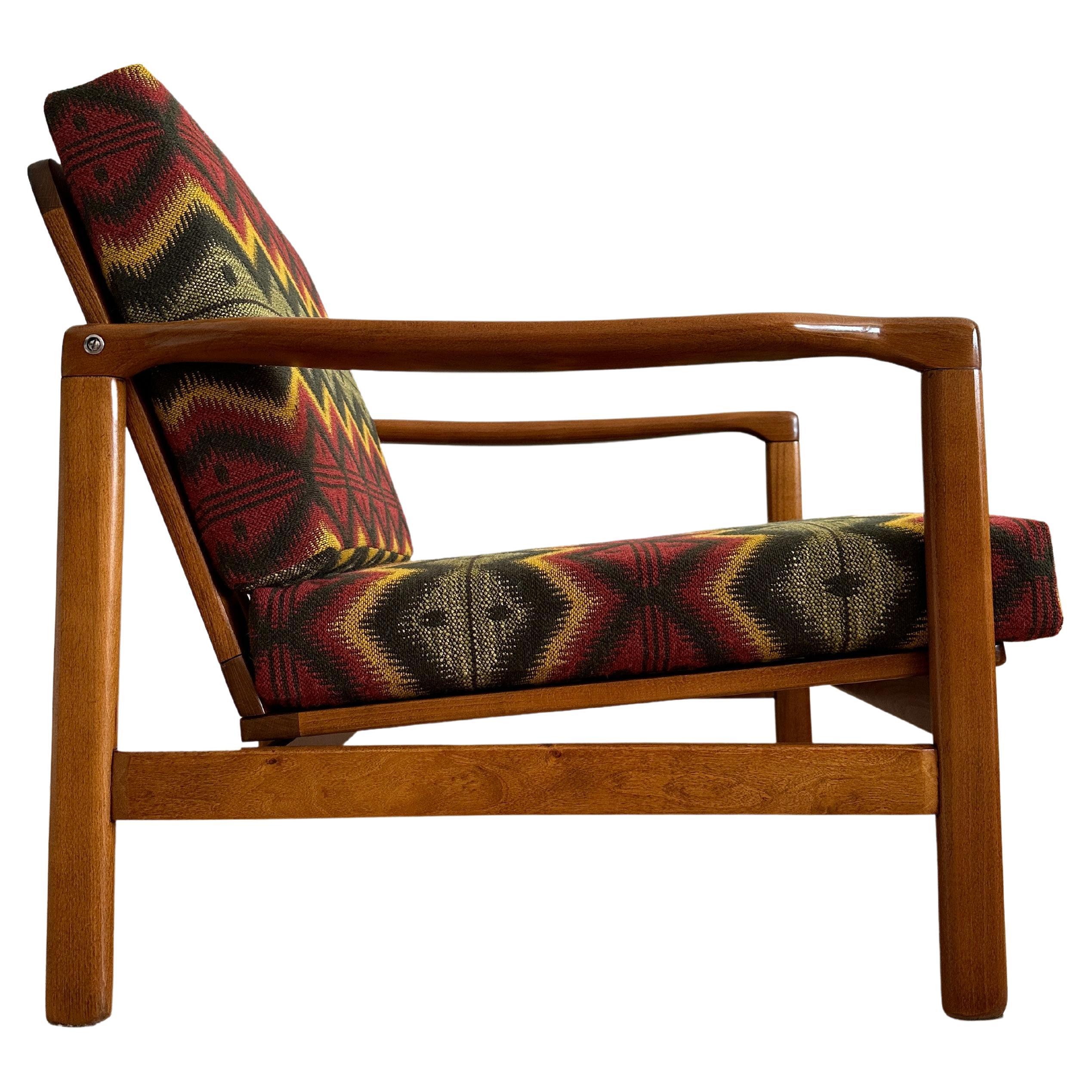 Midcentury Armchair by Zenon Bączyk, Mind the Gap Upholstery, Europe, 1960s For Sale
