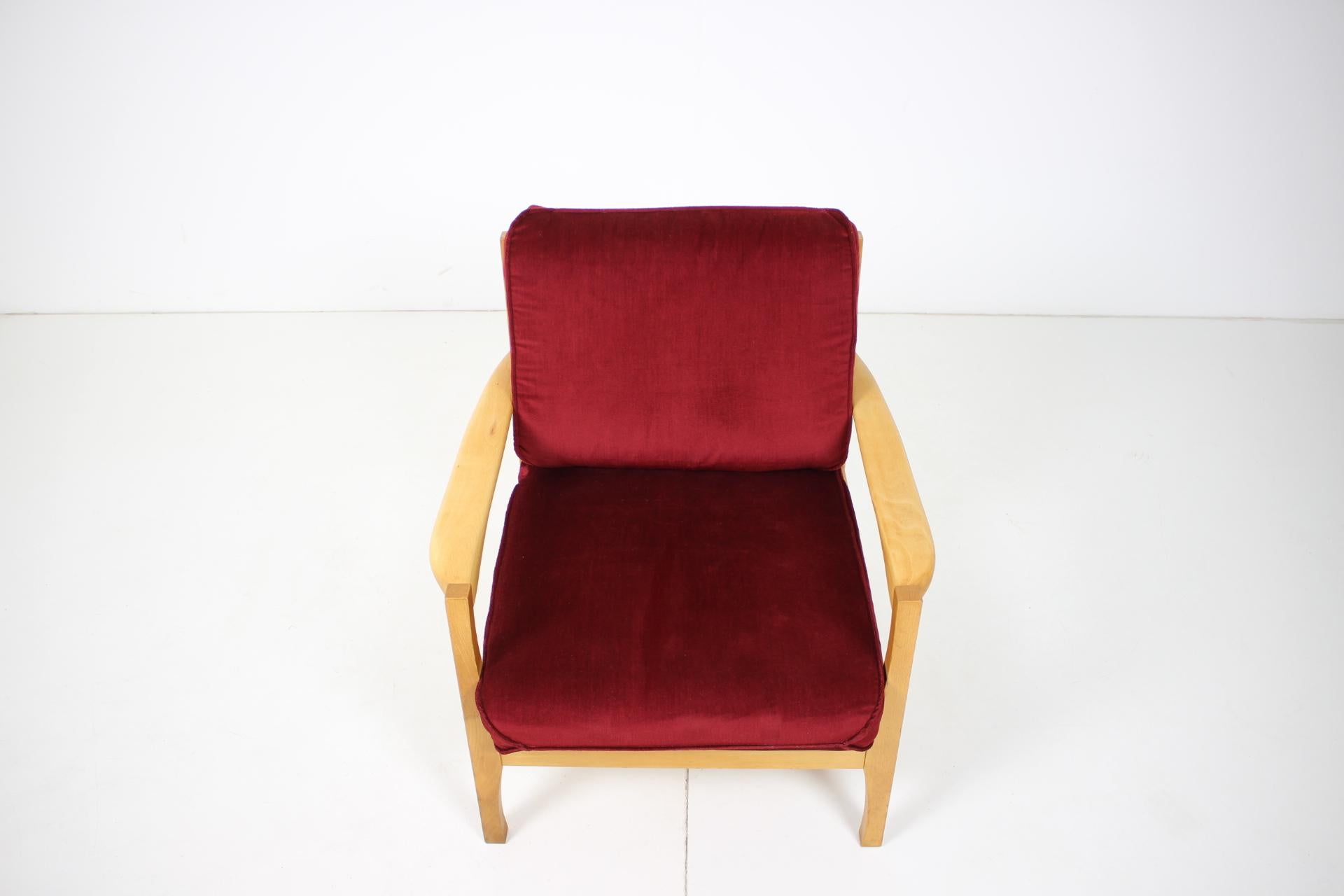 Fabric Midcentury Armchair, Czechoslovakia, 1970s