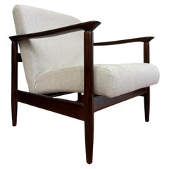 Mid Century Armchair in Beige Linen, by Edmund Homa, 1960s