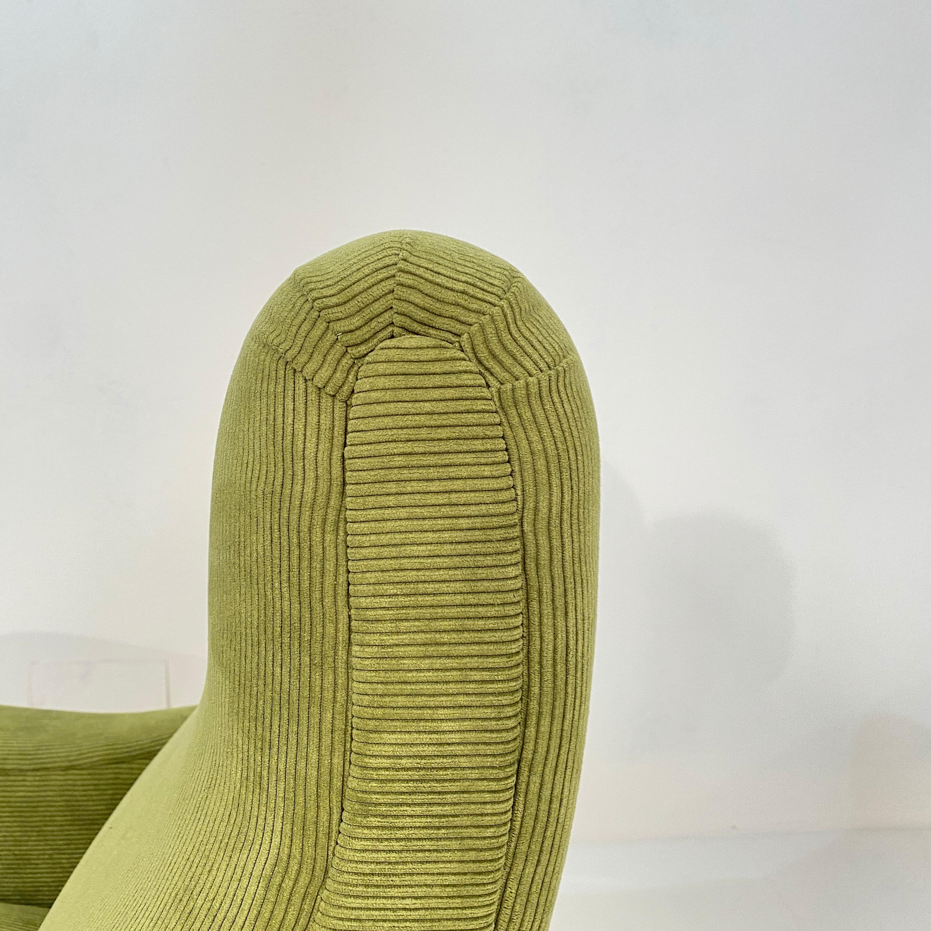 Mid Century Italian Armchair in the Style of Marco Zanuso in Green Cord, 1950 3