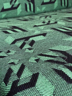 Mid Century Armchair in Green Jacquard, by Edmund Homa, 1960s