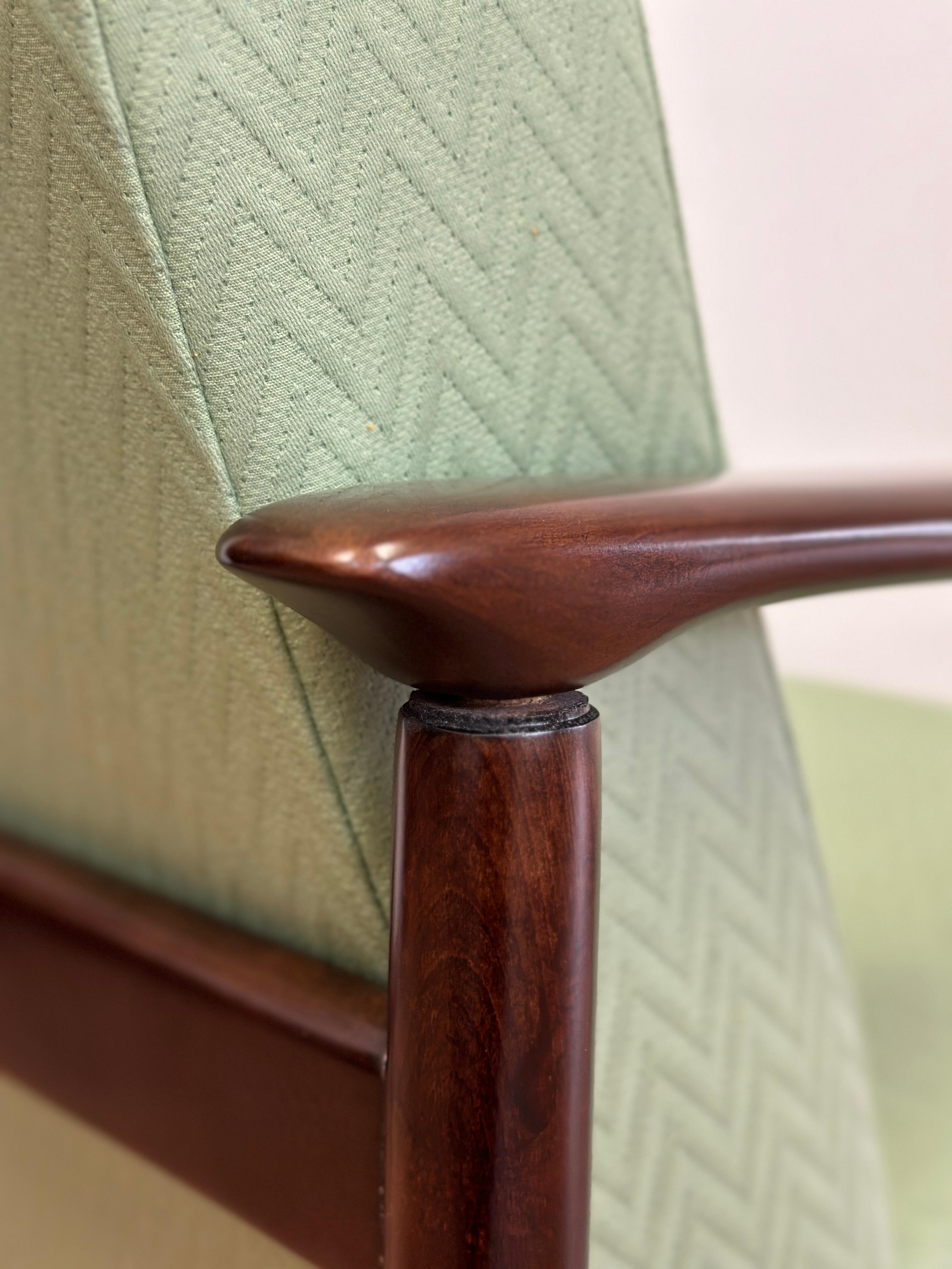 Mid Century Armchair in Green Missoni Upholstery, by Edmund Homa, 1960s For Sale 1