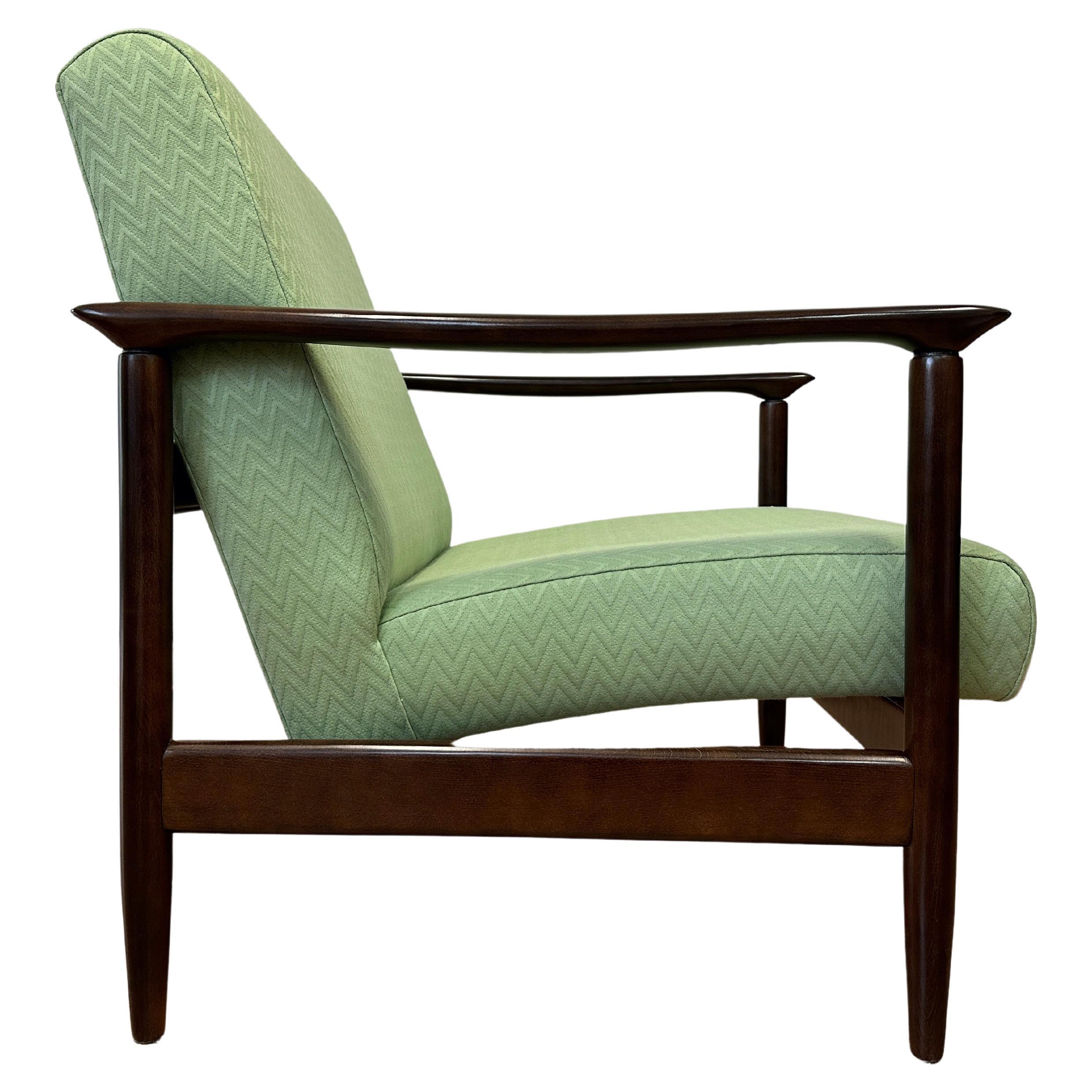 Fauteuil du milieu du siècle dernier en tissu Missoni vert, d'Edmund Homa, années 1960