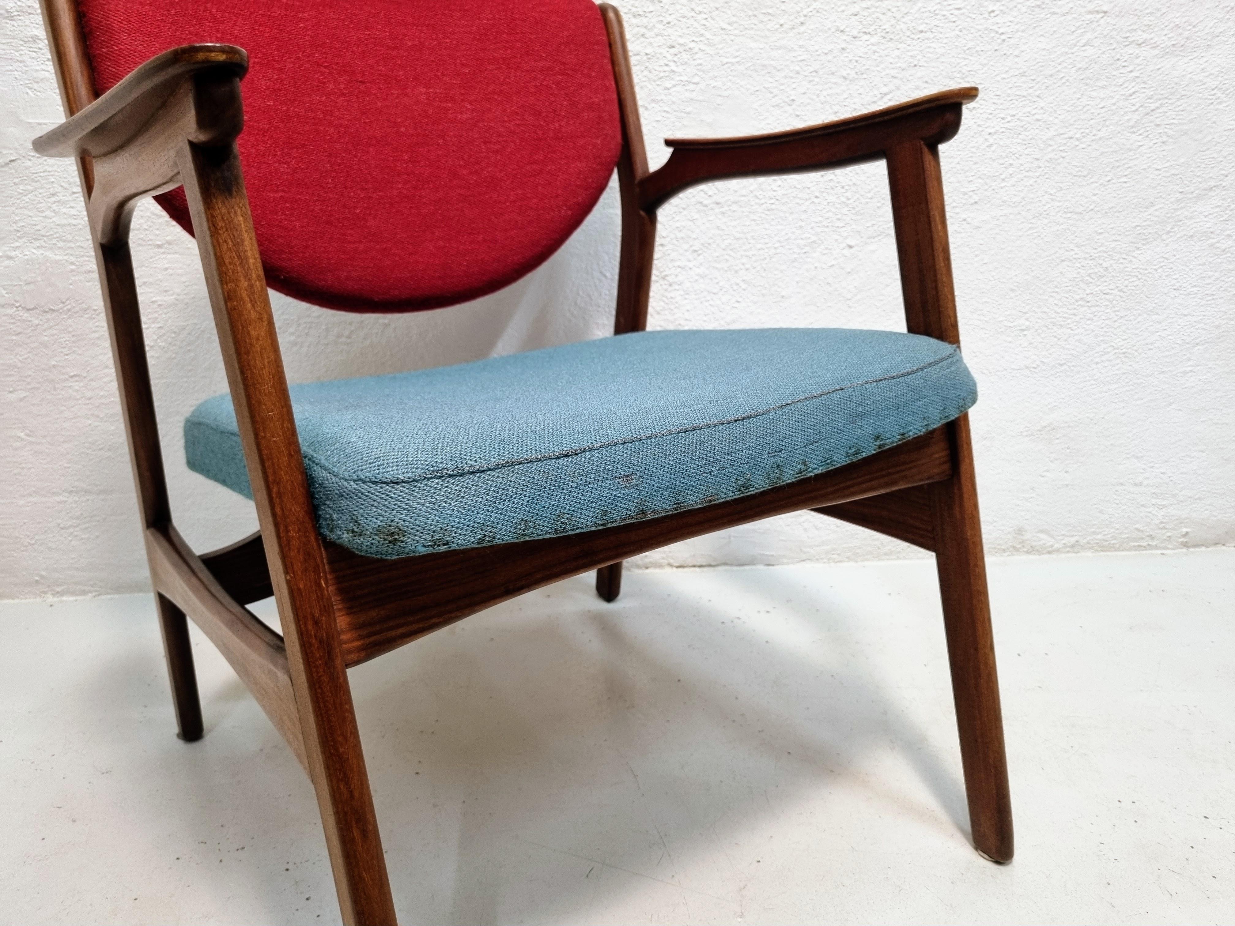 Mid century armchair in teak and rosewood 2