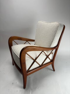 Mid-Century Armchair in wood, Paolo Buffa Style, Italy 1950s