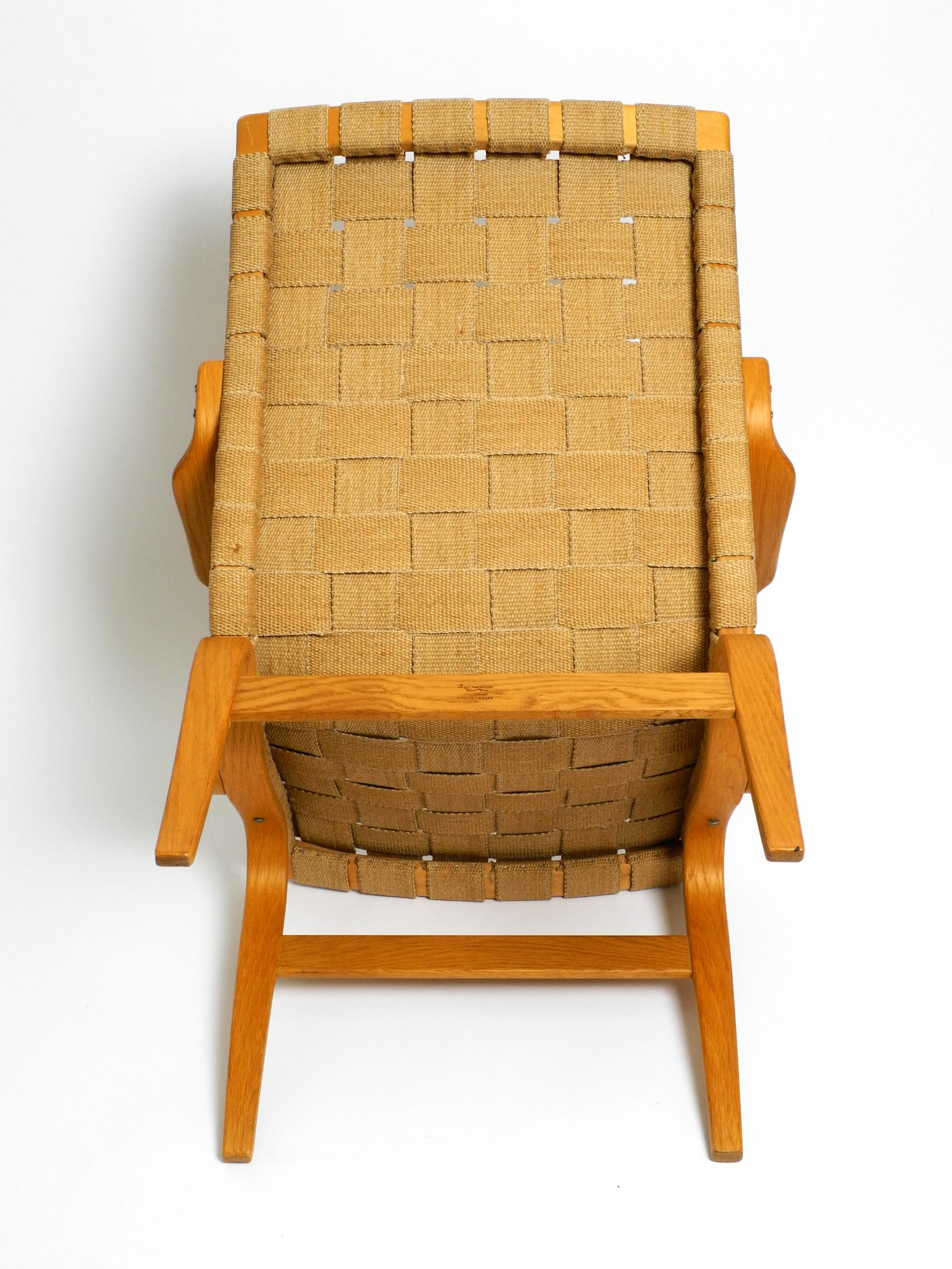 Fauteuil du milieu du siècle modèle « Eva » de Bruno Mathsson Birch/Hemp, Suède en vente 8