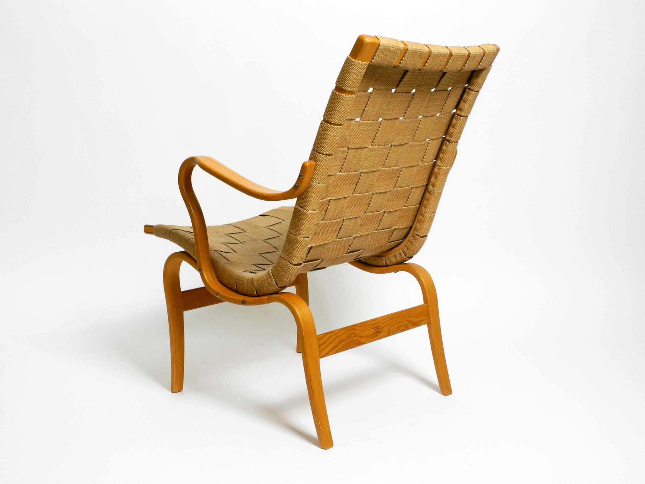 Mid-Century Modern Fauteuil du milieu du siècle modèle « Eva » de Bruno Mathsson Birch/Hemp, Suède en vente