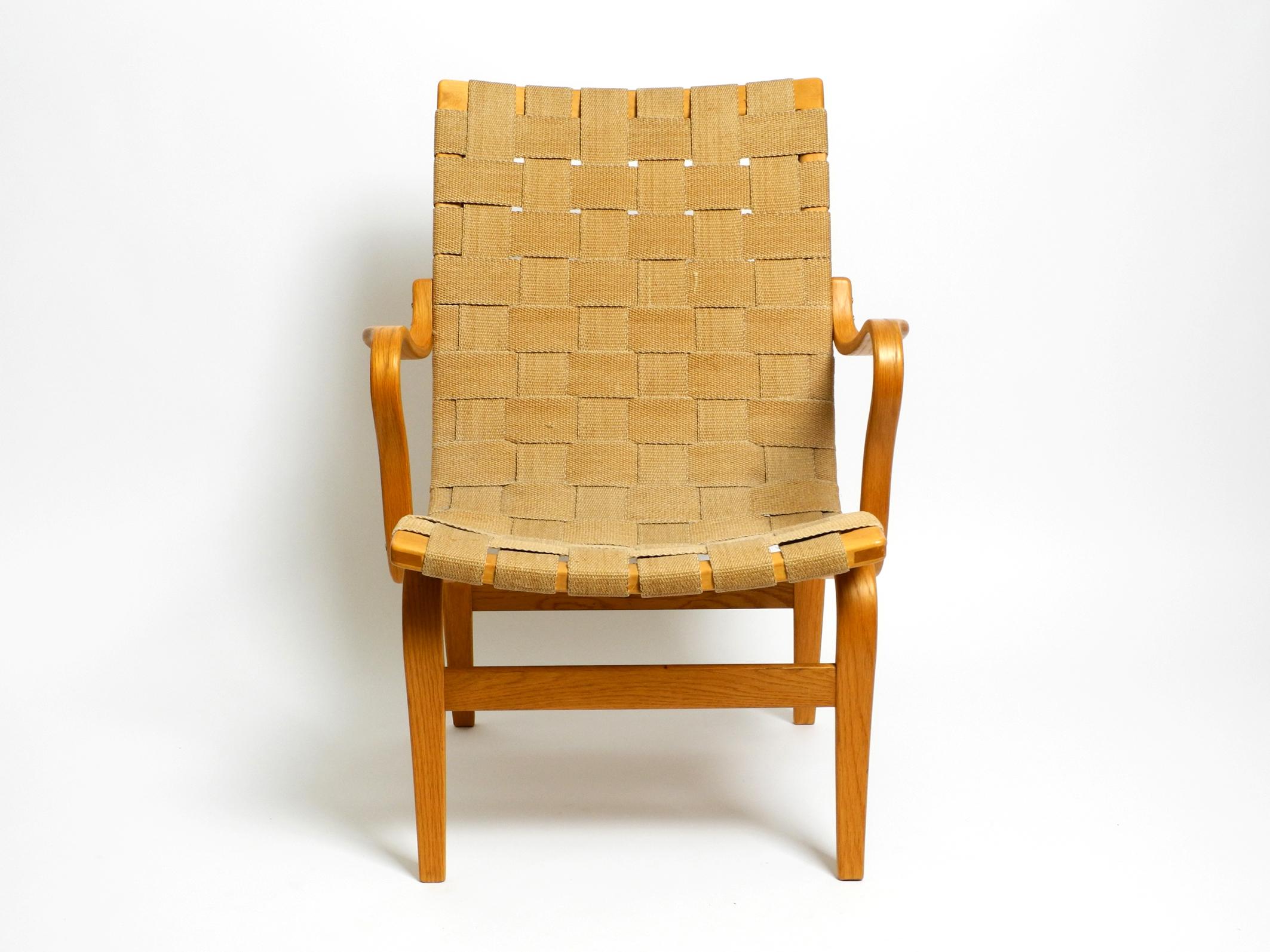 Suédois Fauteuil du milieu du siècle modèle « Eva » de Bruno Mathsson Birch/Hemp, Suède en vente