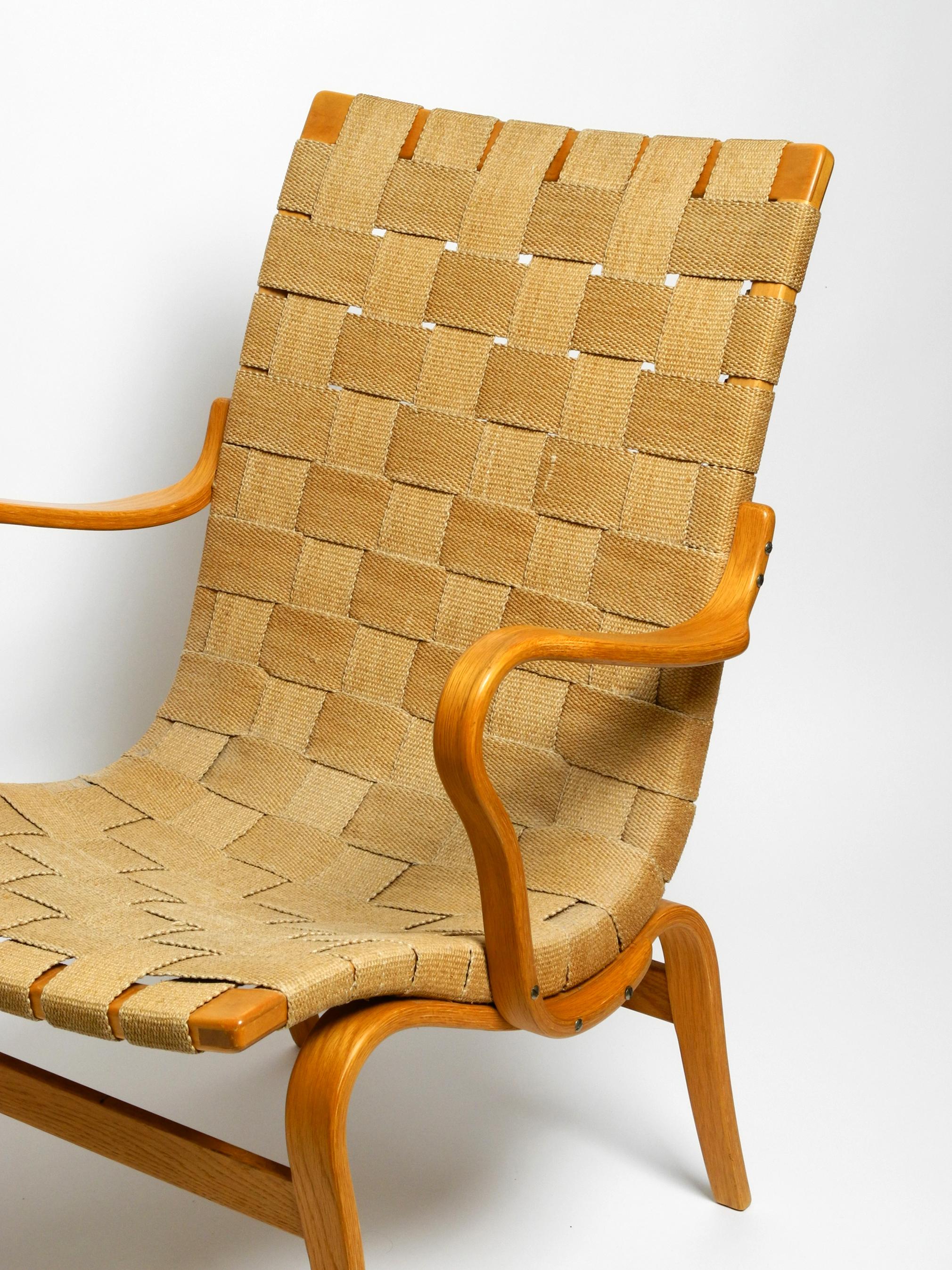 Fauteuil du milieu du siècle modèle « Eva » de Bruno Mathsson Birch/Hemp, Suède Bon état - En vente à München, BY