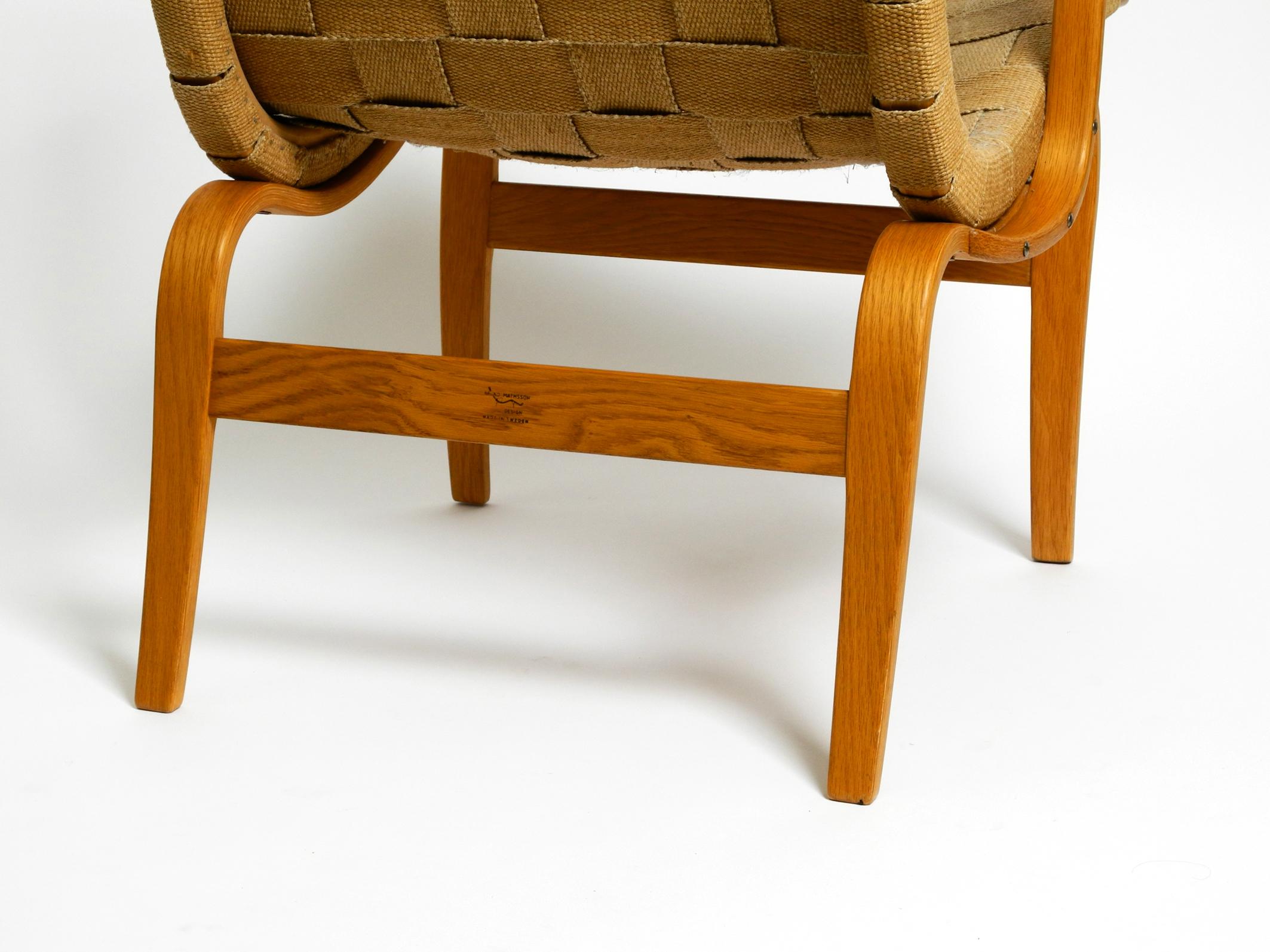 Chanvre Fauteuil du milieu du siècle modèle « Eva » de Bruno Mathsson Birch/Hemp, Suède en vente