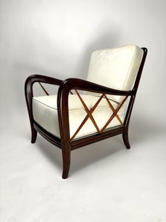 Sillón de mediados de siglo, estilo Paolo Buffa, Italia Años 50