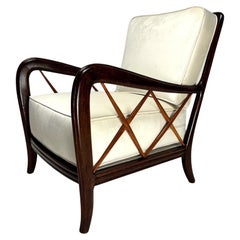 Sillón de mediados de siglo, estilo Paolo Buffa, Italia Años 50