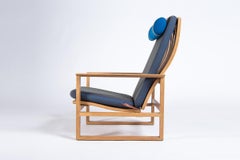 Mid Century Armchair & Stool Borge Mogensen 2254 in Oak & Wool, Danish 1950’s