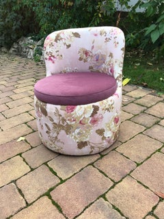 Midcentury Armchair with Floral  Pattern, 1970s