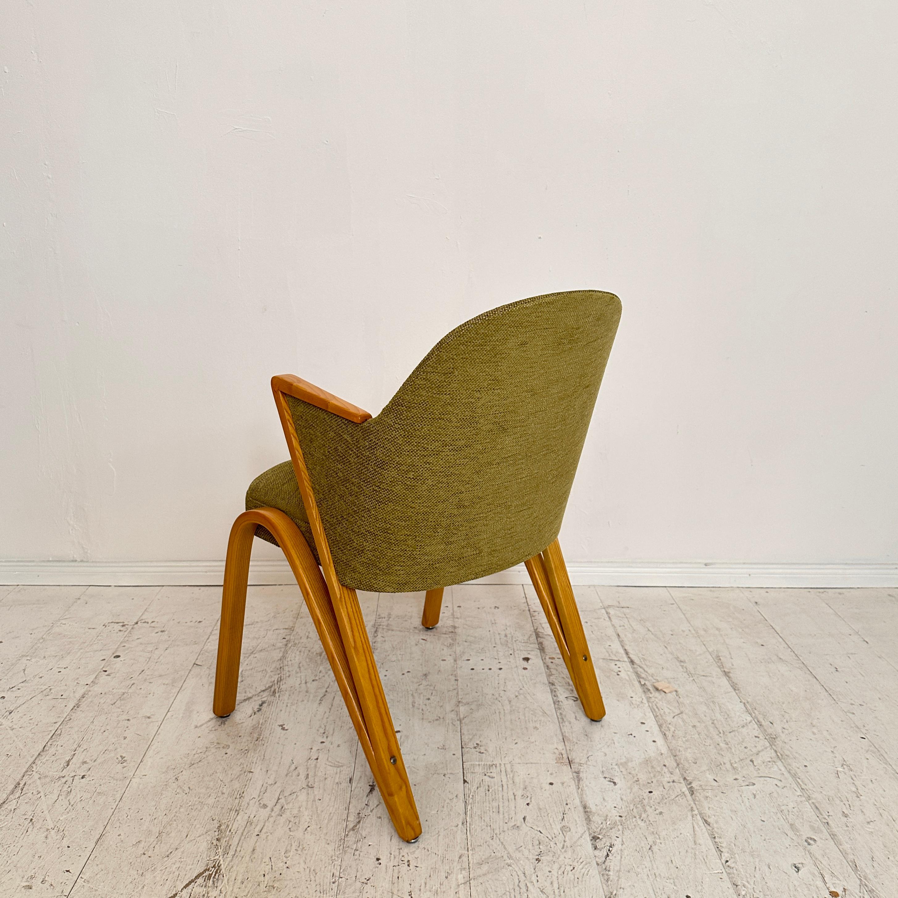 Mid Century Armchair with Ottoman by Paul Bode in Green Fabric, around 1950 For Sale 1